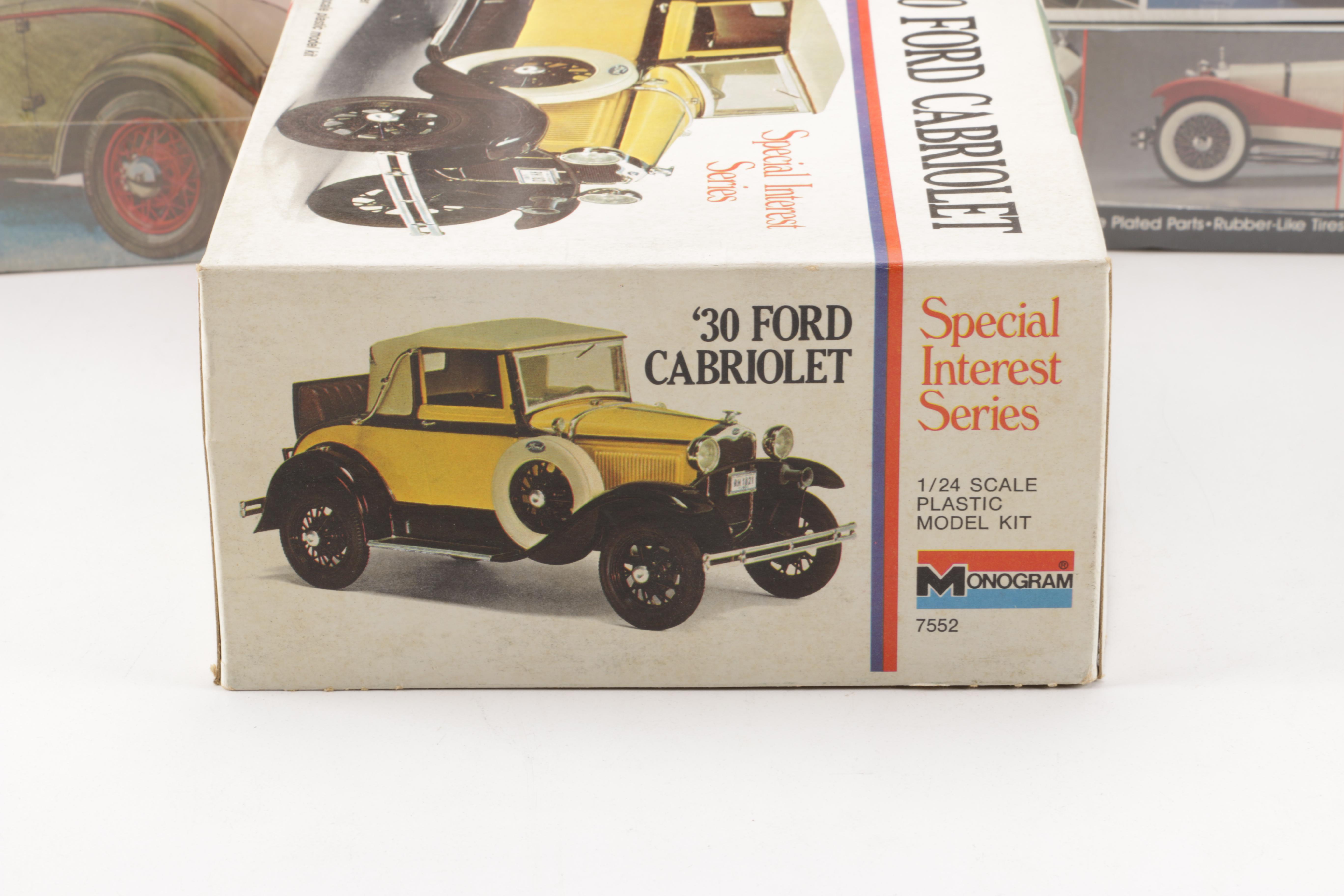 Assorted Model Car Kits Including Monogram, Lindberg, and AMT