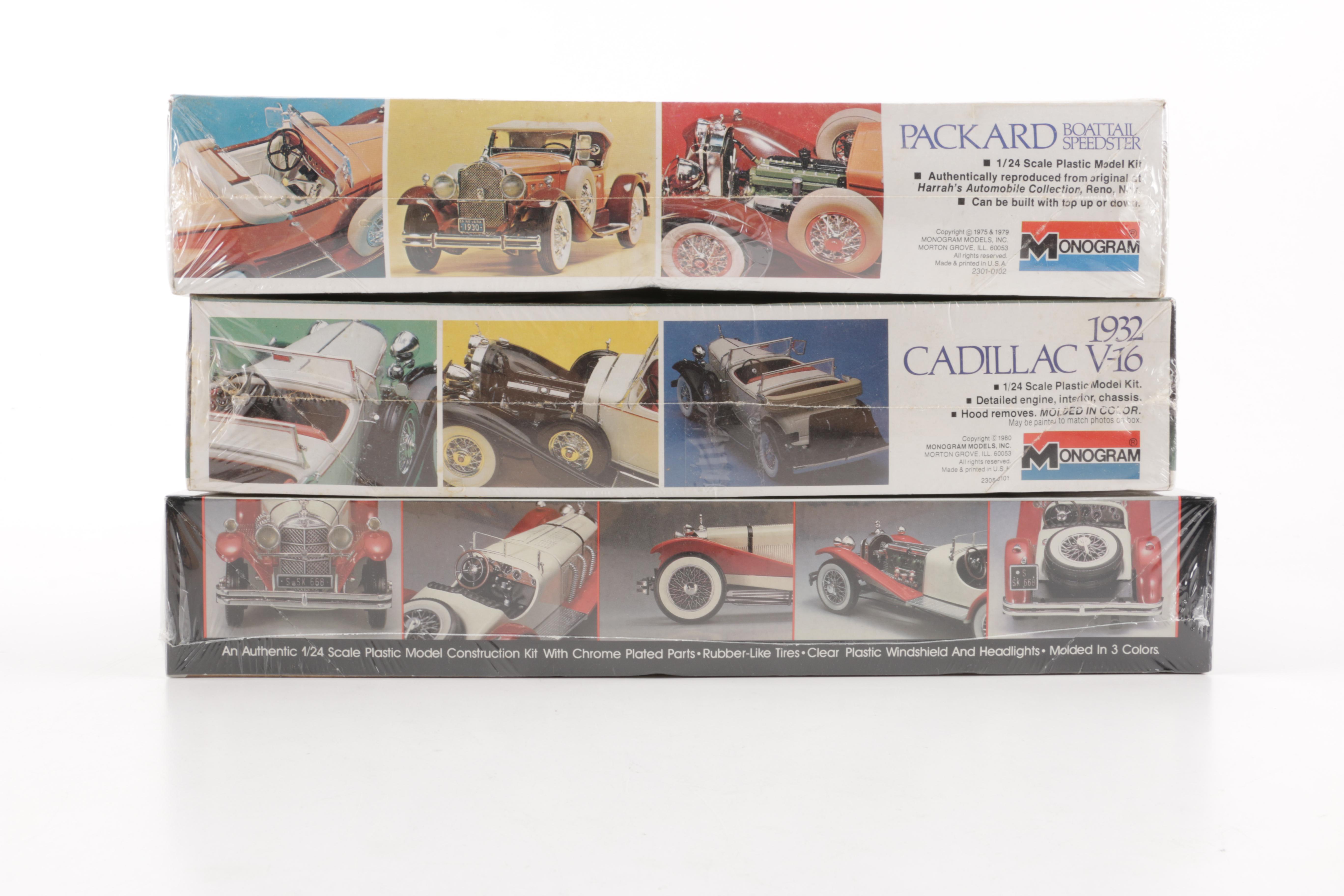 Assorted Model Car Kits Including Monogram, Lindberg, and AMT