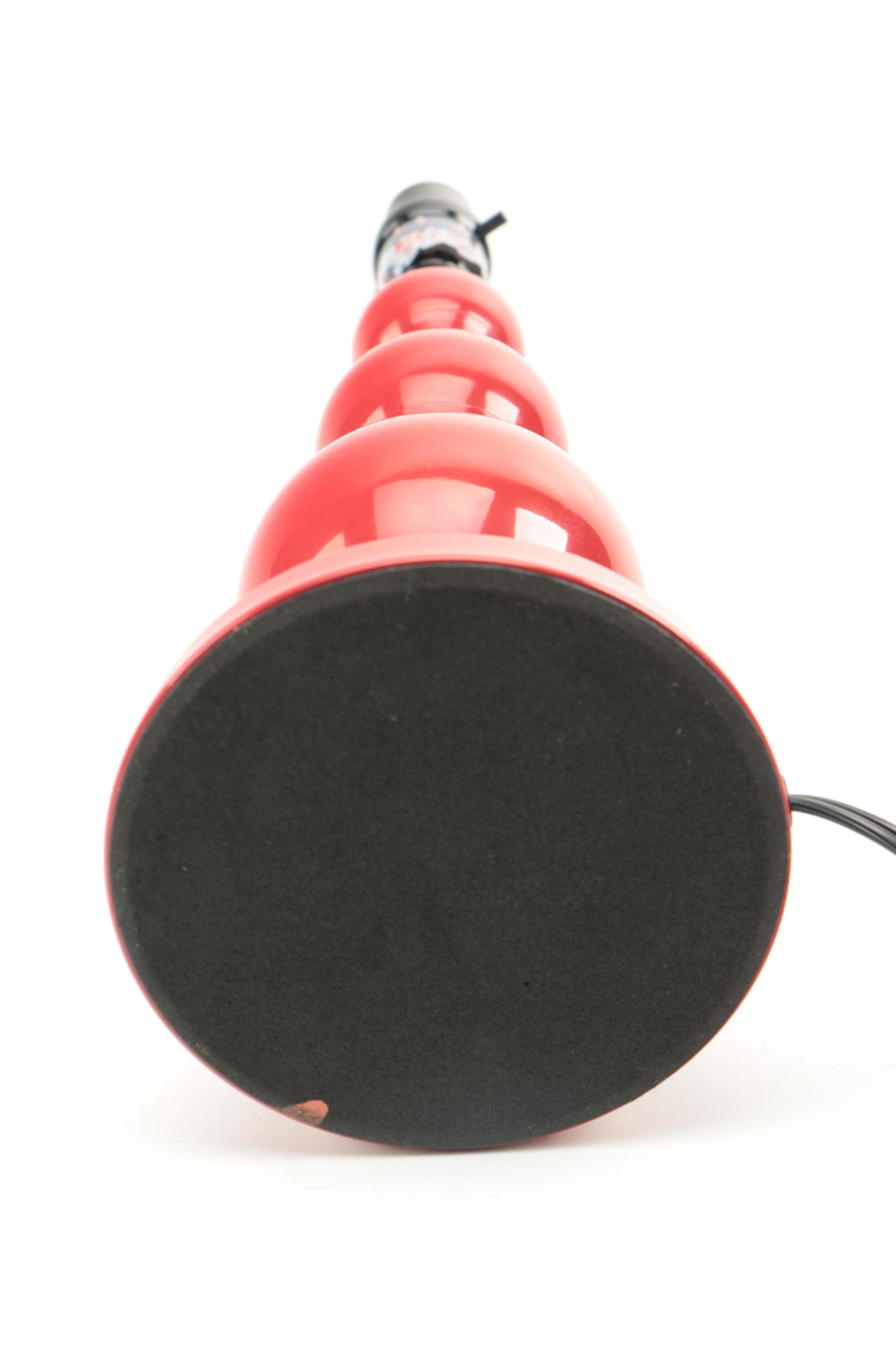 Red Ceramic Lamp With Shade