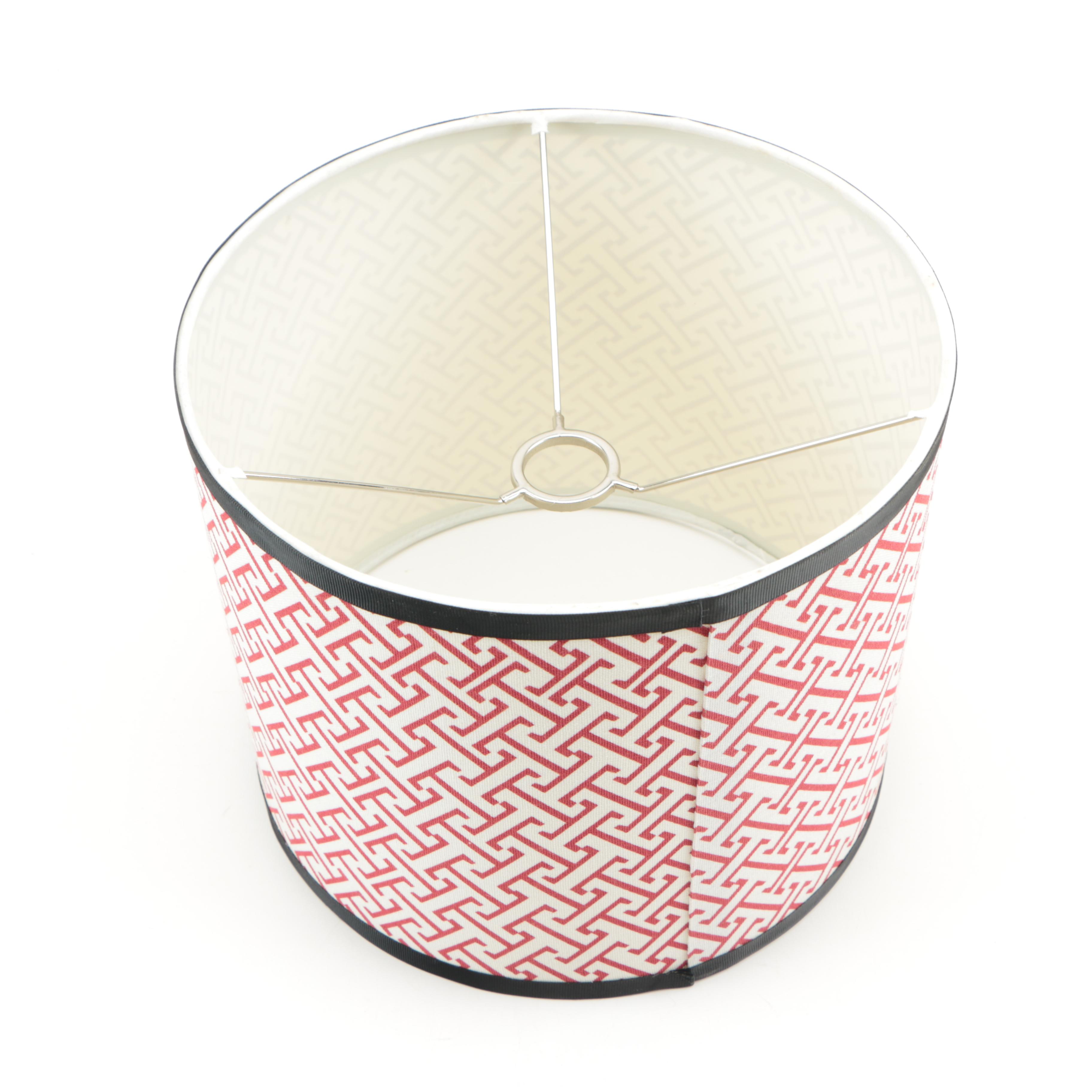 Red Ceramic Lamp With Shade