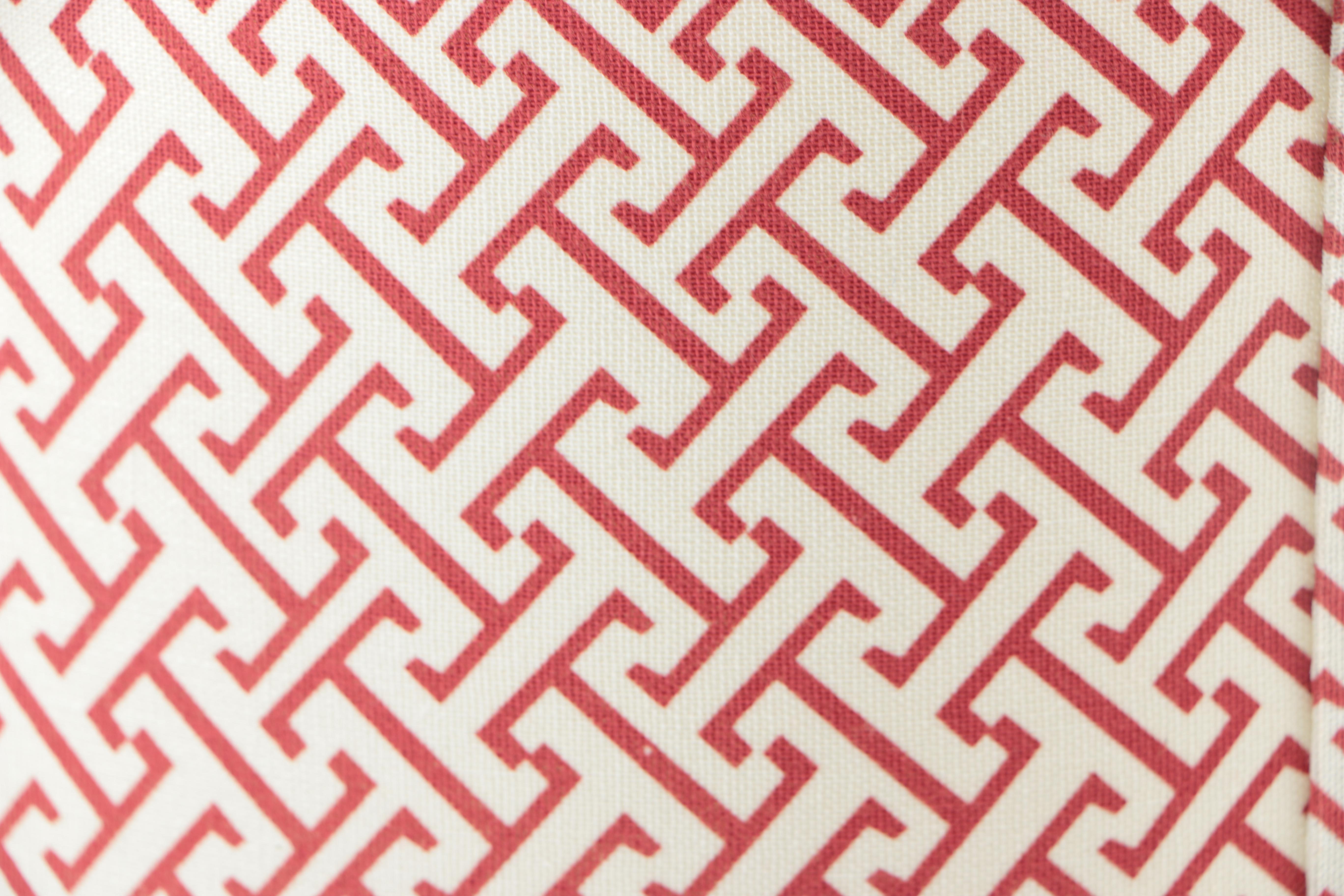 Red Ceramic Lamp With Shade