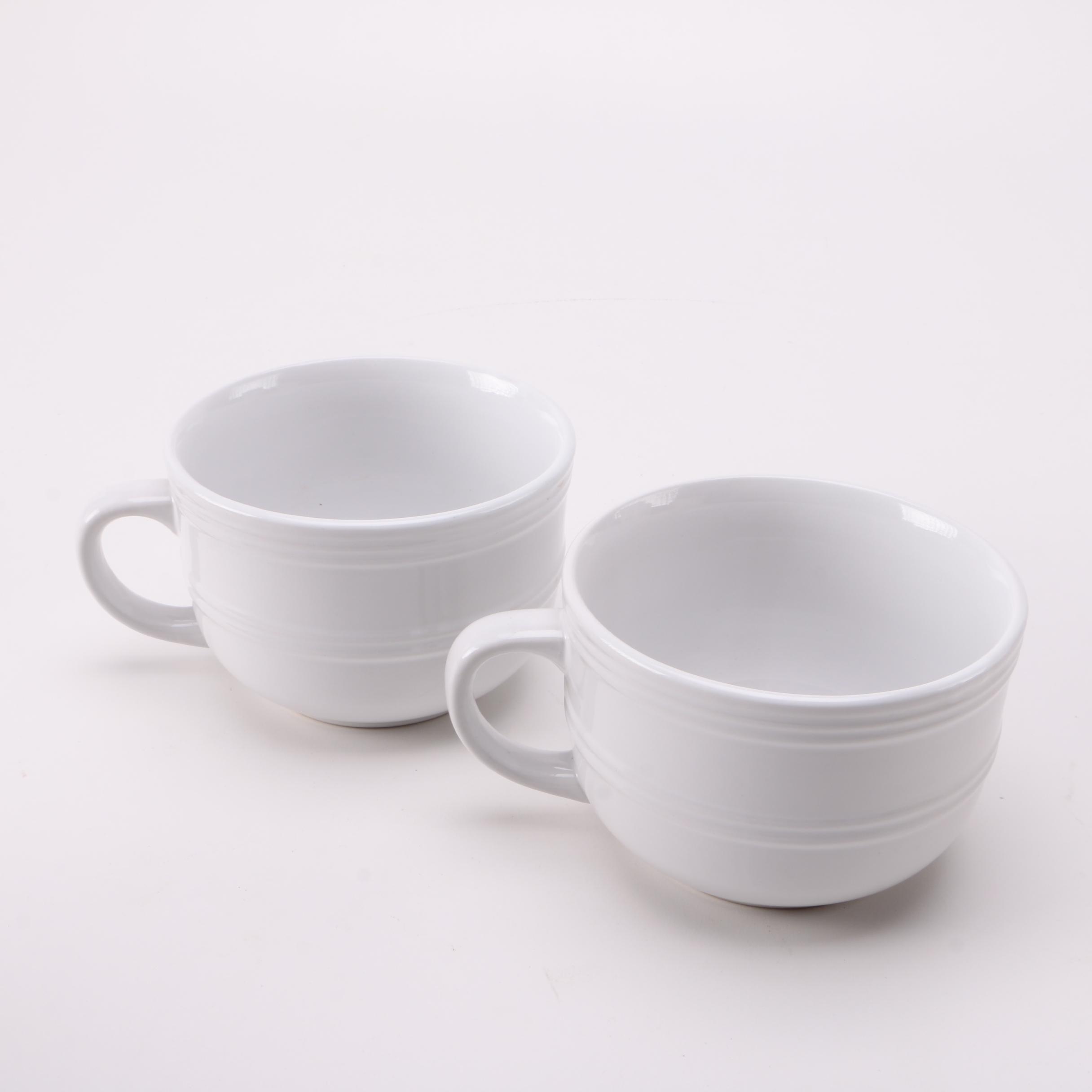 White Dinnerware Featuring Pottery Barn "Emma" and Gail Pittman "Siena Acorns"