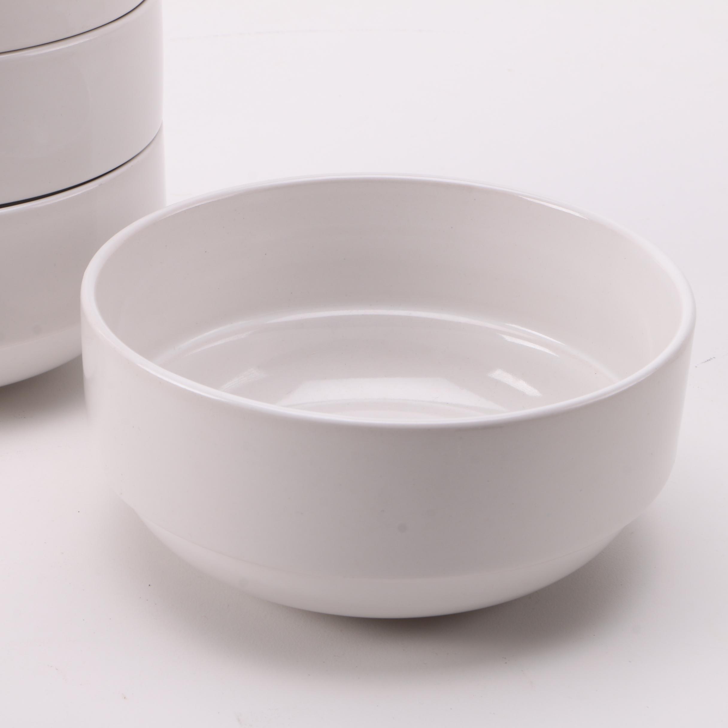 White Dinnerware Featuring Pottery Barn "Emma" and Gail Pittman "Siena Acorns"