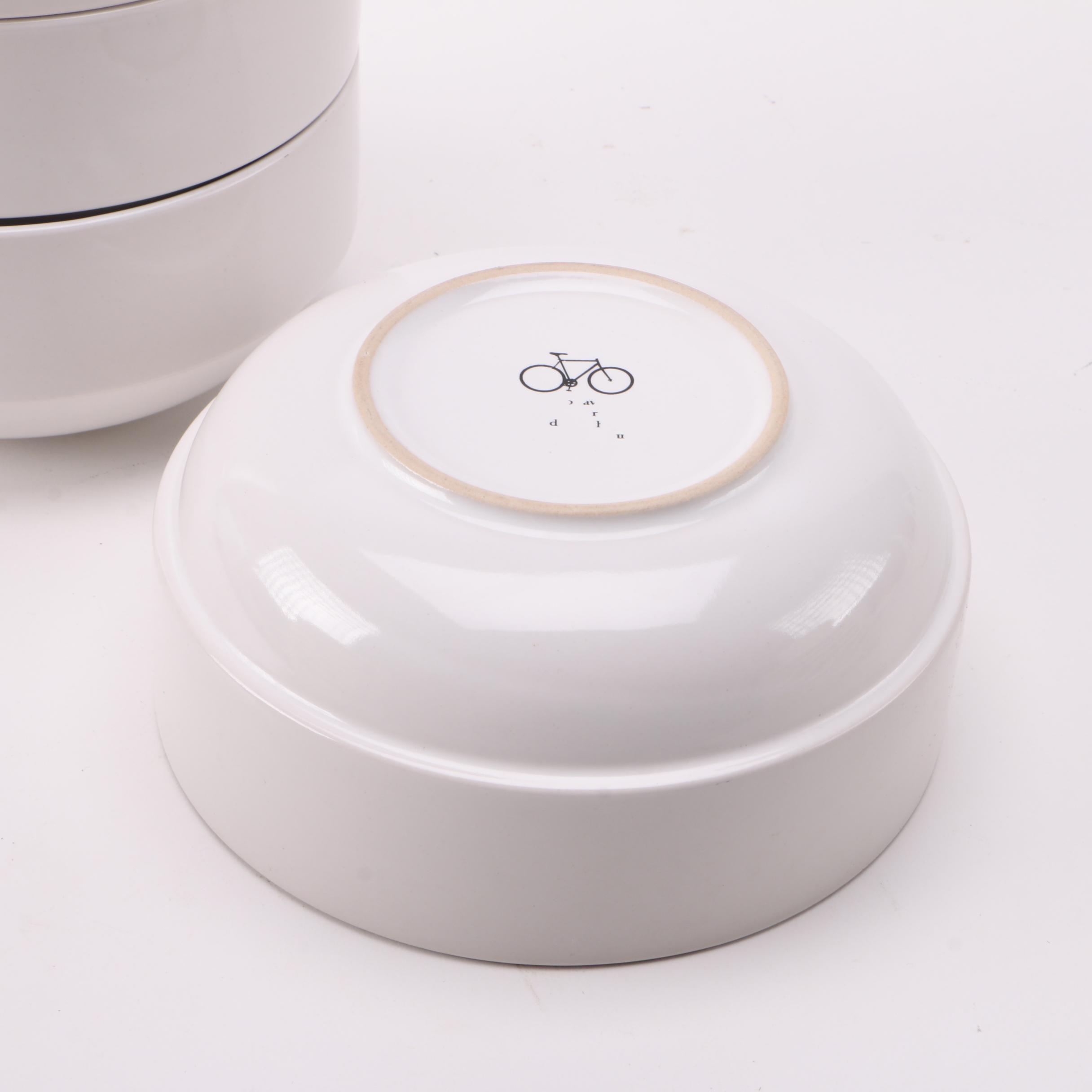 White Dinnerware Featuring Pottery Barn "Emma" and Gail Pittman "Siena Acorns"