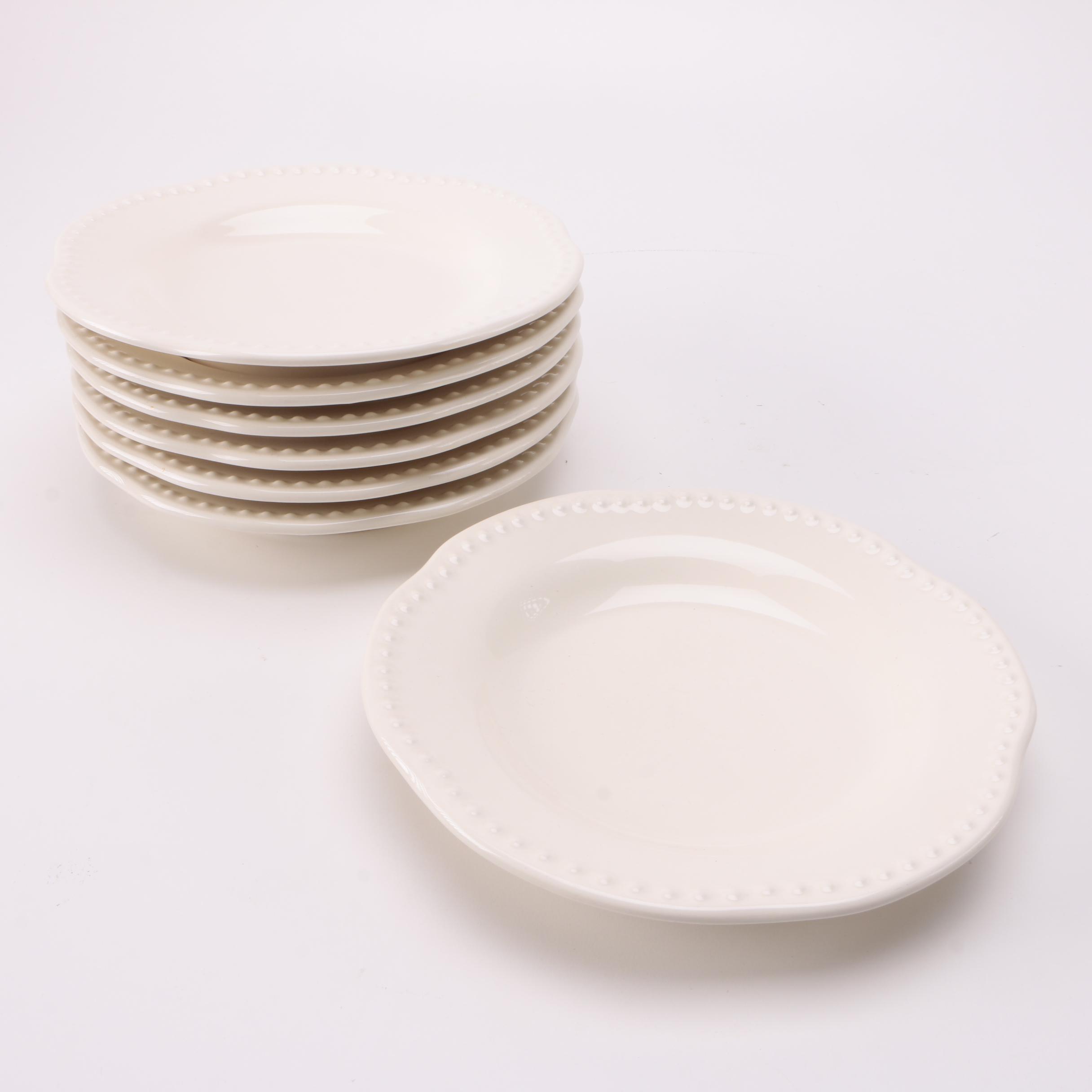 White Dinnerware Featuring Pottery Barn "Emma" and Gail Pittman "Siena Acorns"