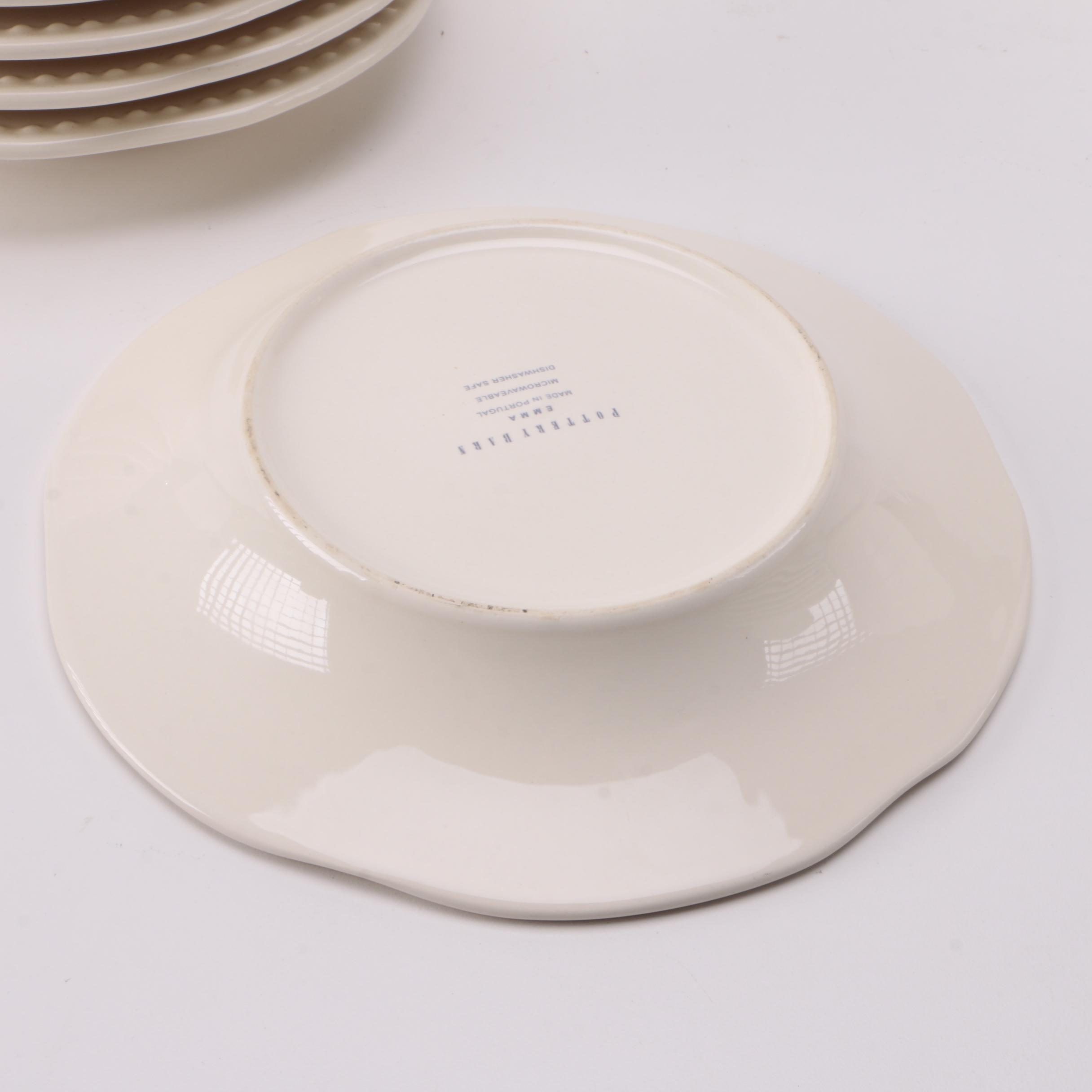 White Dinnerware Featuring Pottery Barn "Emma" and Gail Pittman "Siena Acorns"