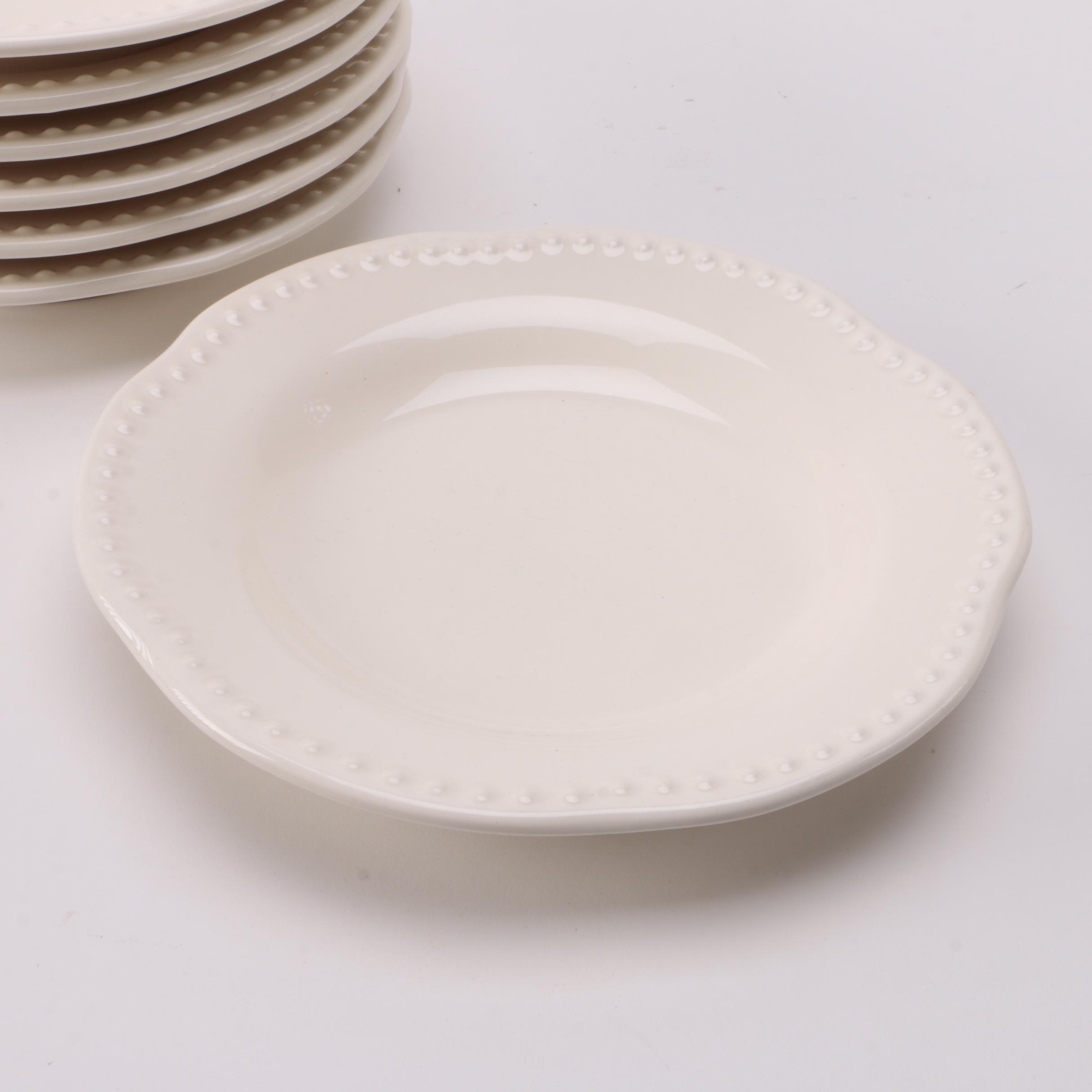 White Dinnerware Featuring Pottery Barn "Emma" and Gail Pittman "Siena Acorns"
