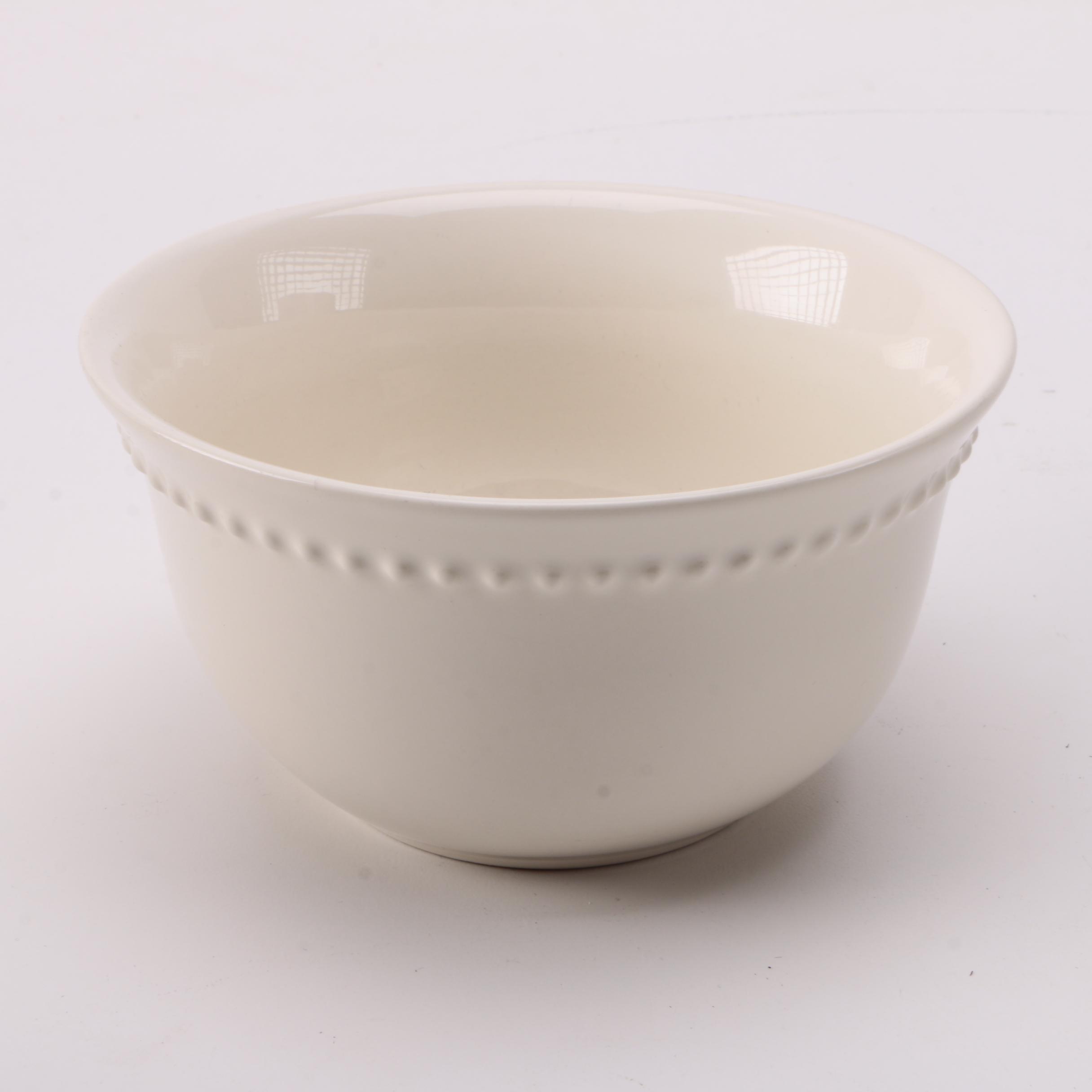 White Dinnerware Featuring Pottery Barn "Emma" and Gail Pittman "Siena Acorns"