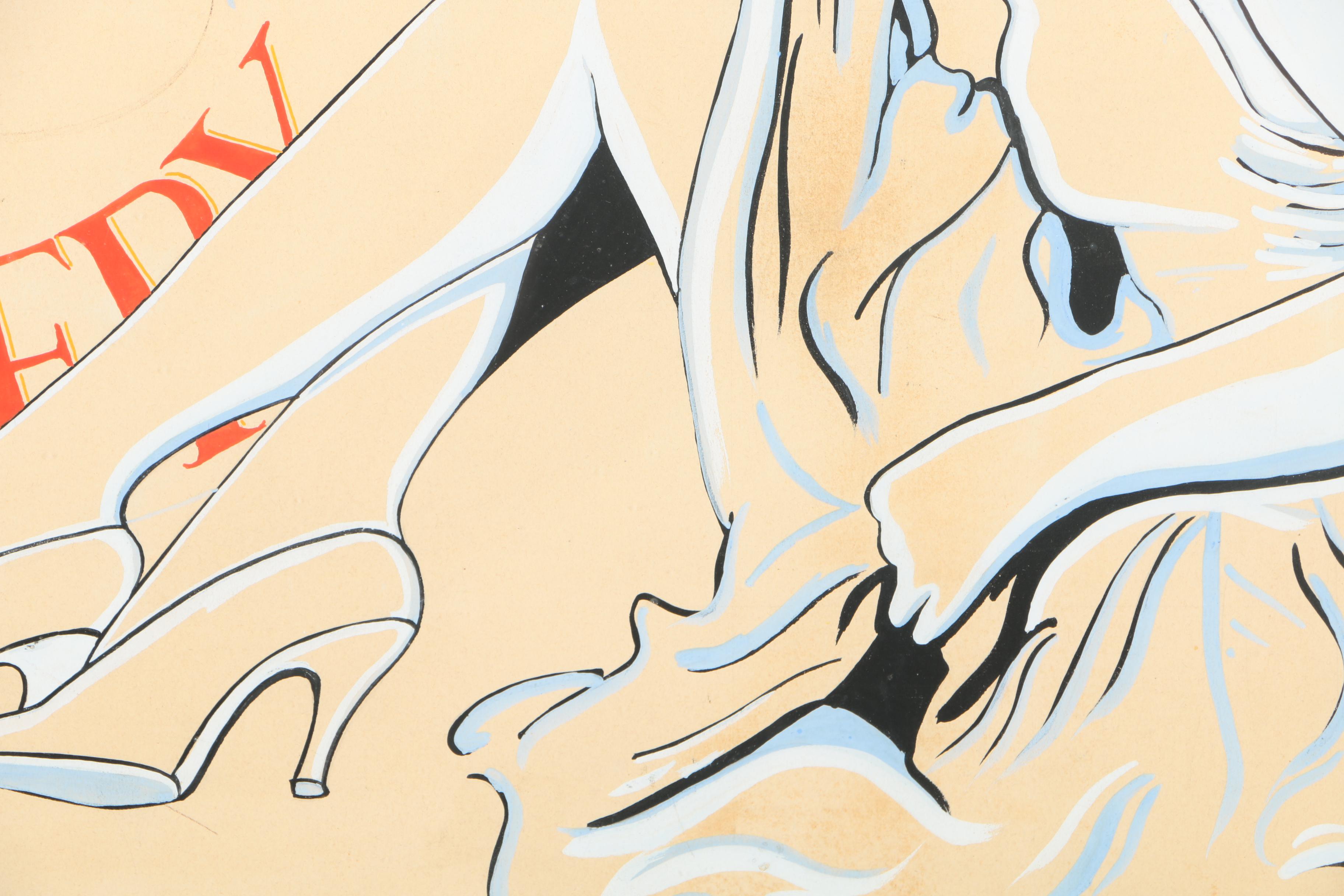 Max Baker Gouache Painting "Betty Lee Hosiery"