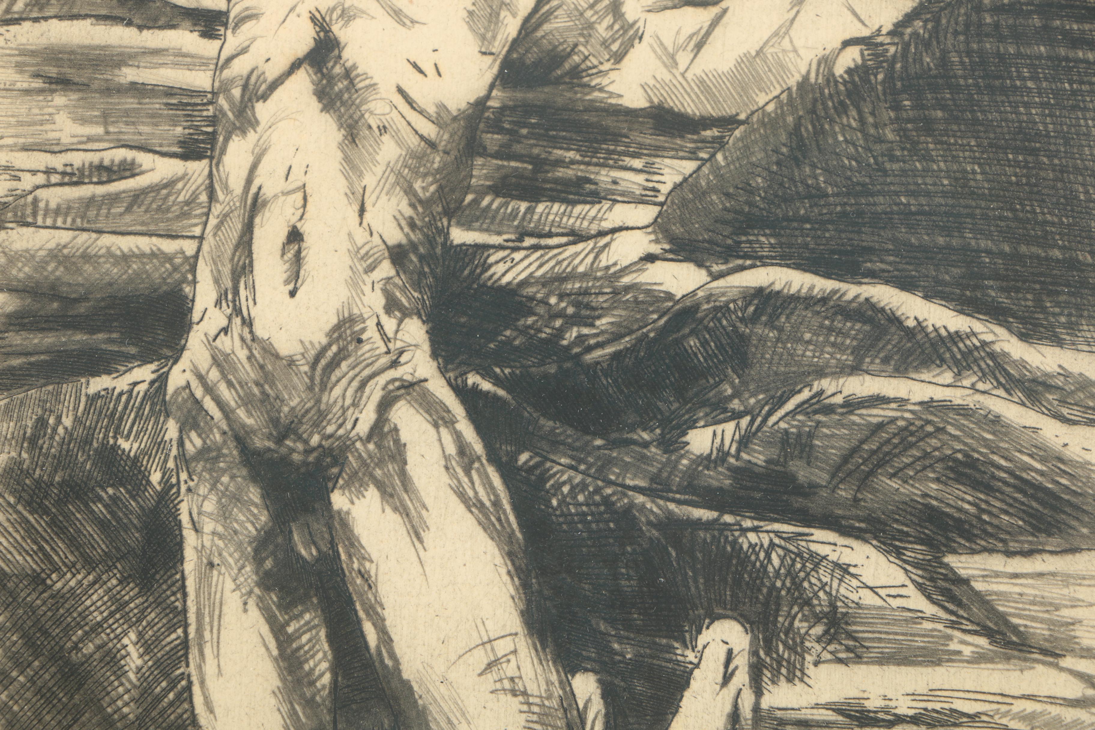 Two W. Jaeckel Drypoint Etchings on Paper