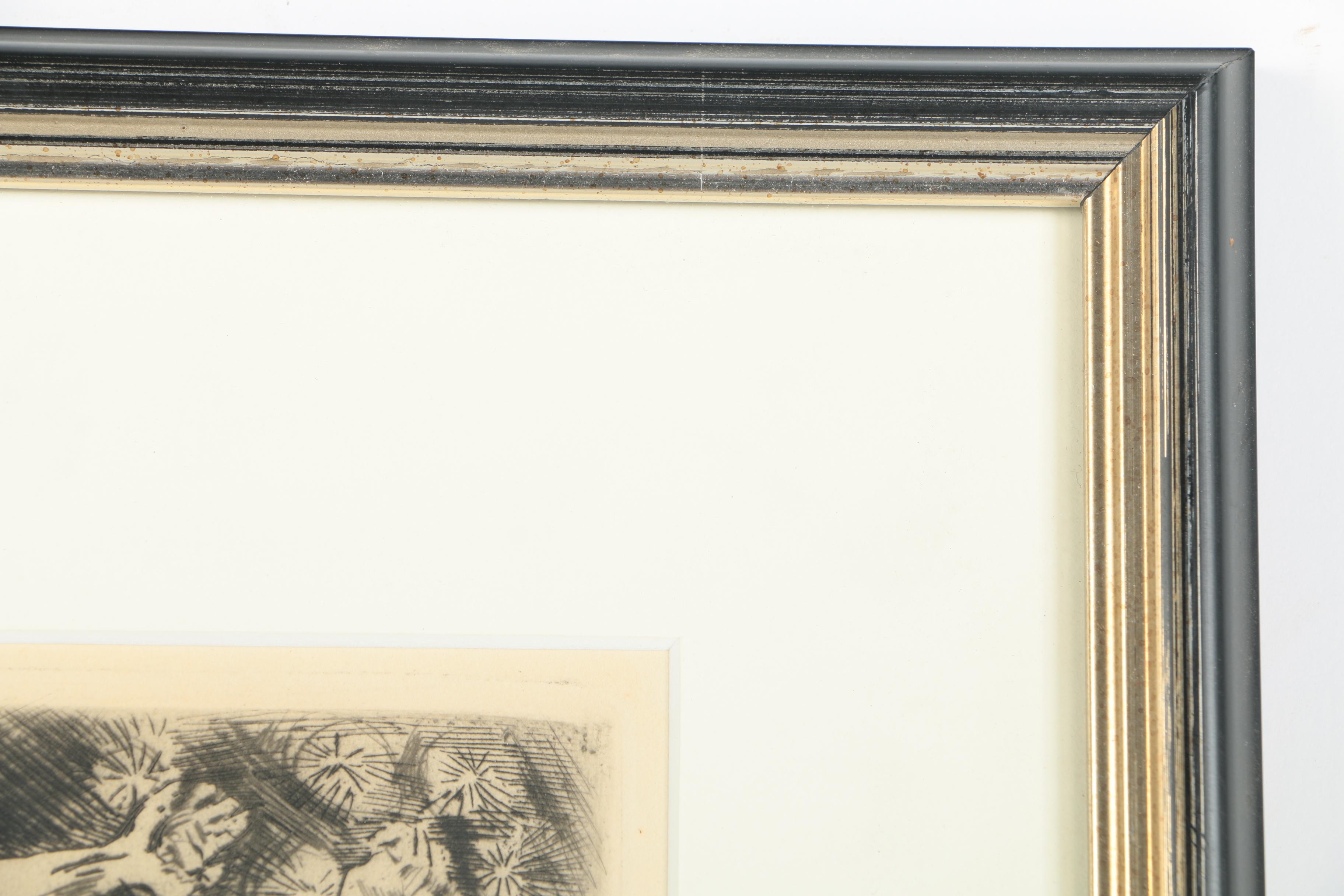 Two W. Jaeckel Drypoint Etchings on Paper