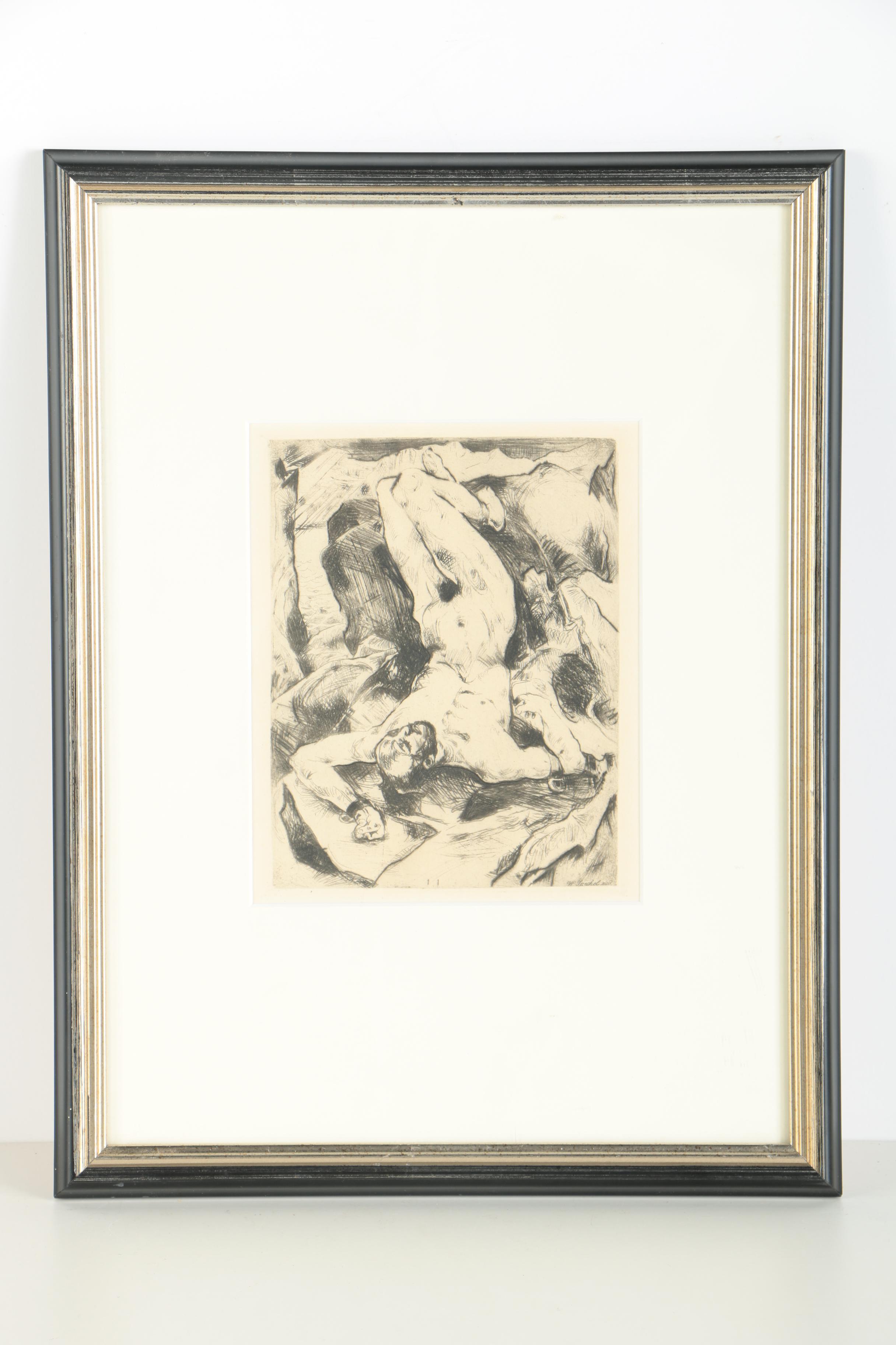 Two W. Jaeckel Drypoint Etchings on Paper