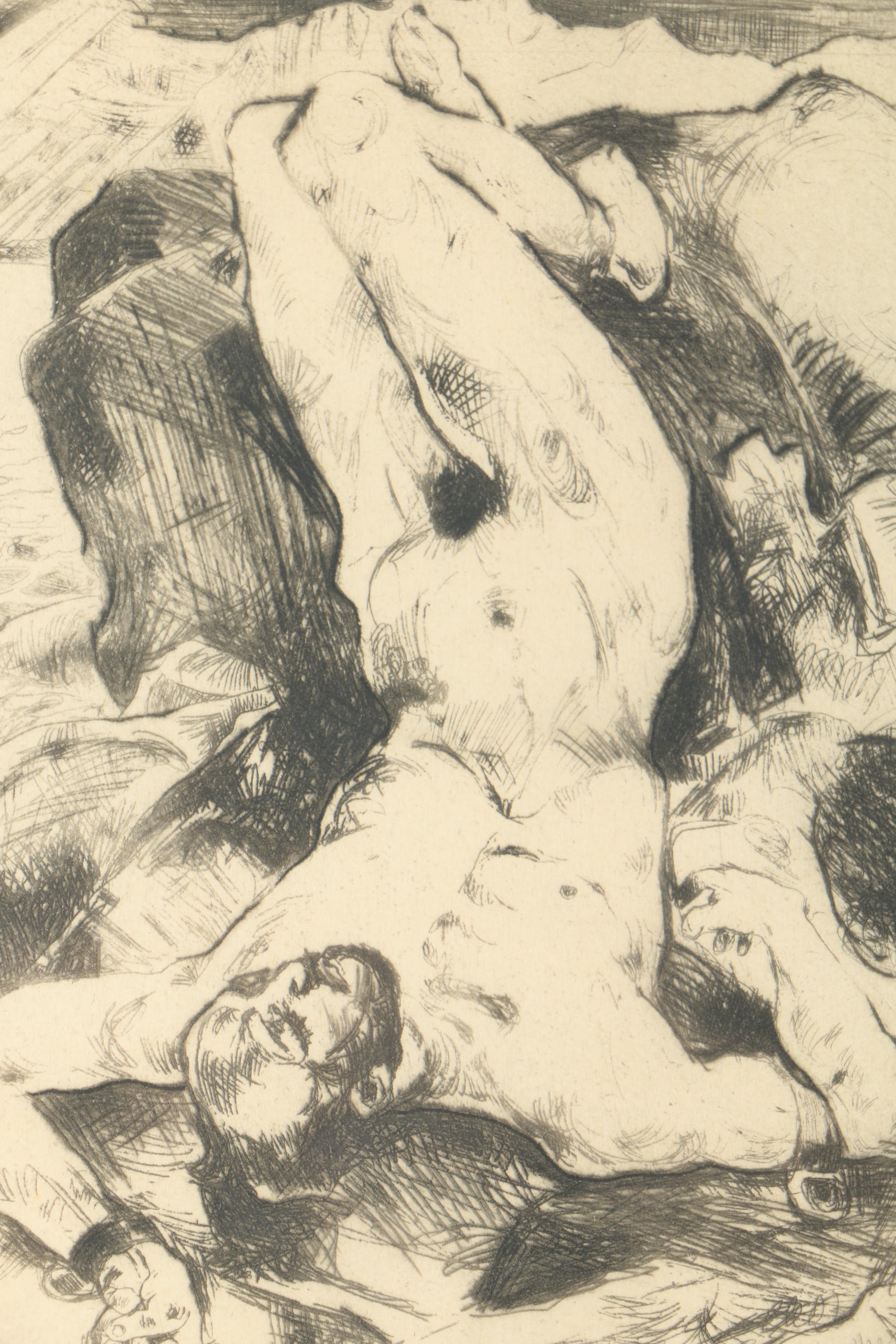 Two W. Jaeckel Drypoint Etchings on Paper