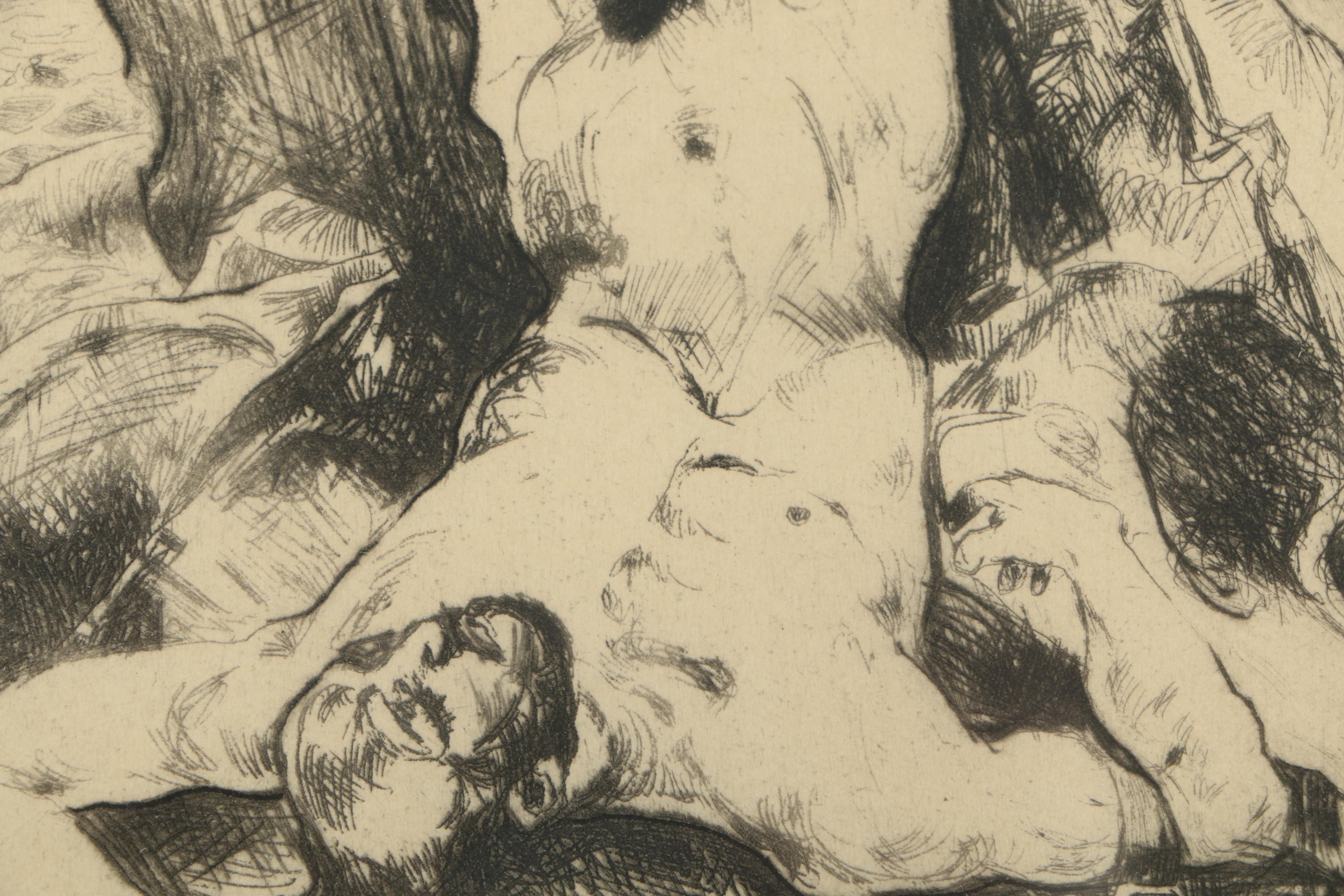 Two W. Jaeckel Drypoint Etchings on Paper