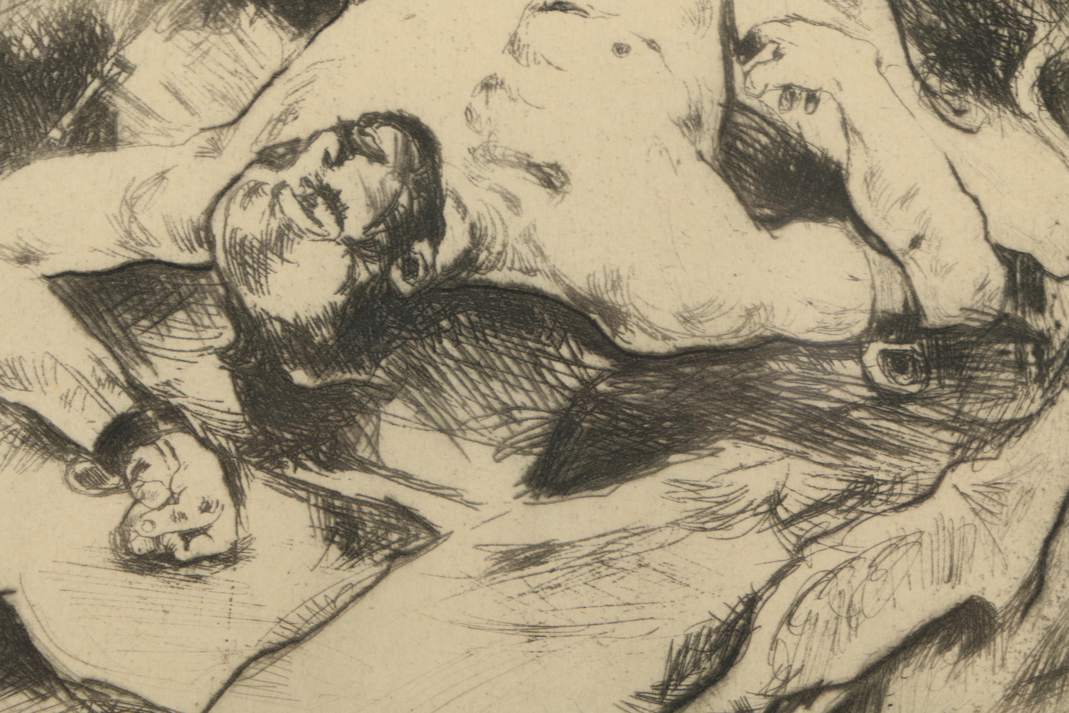 Two W. Jaeckel Drypoint Etchings on Paper