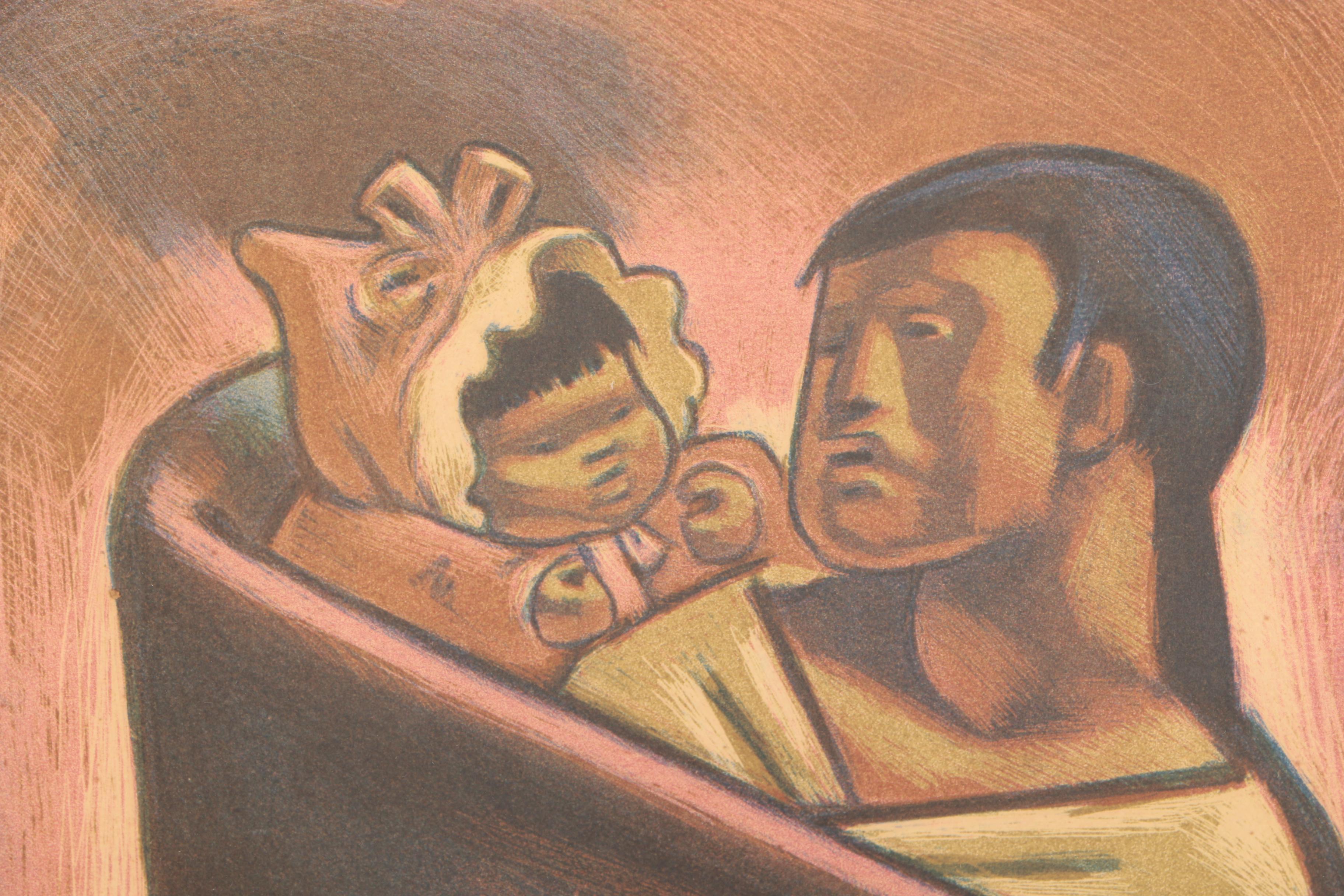 Lithograph After Jean Charlot's Painting "Mexican Mother"