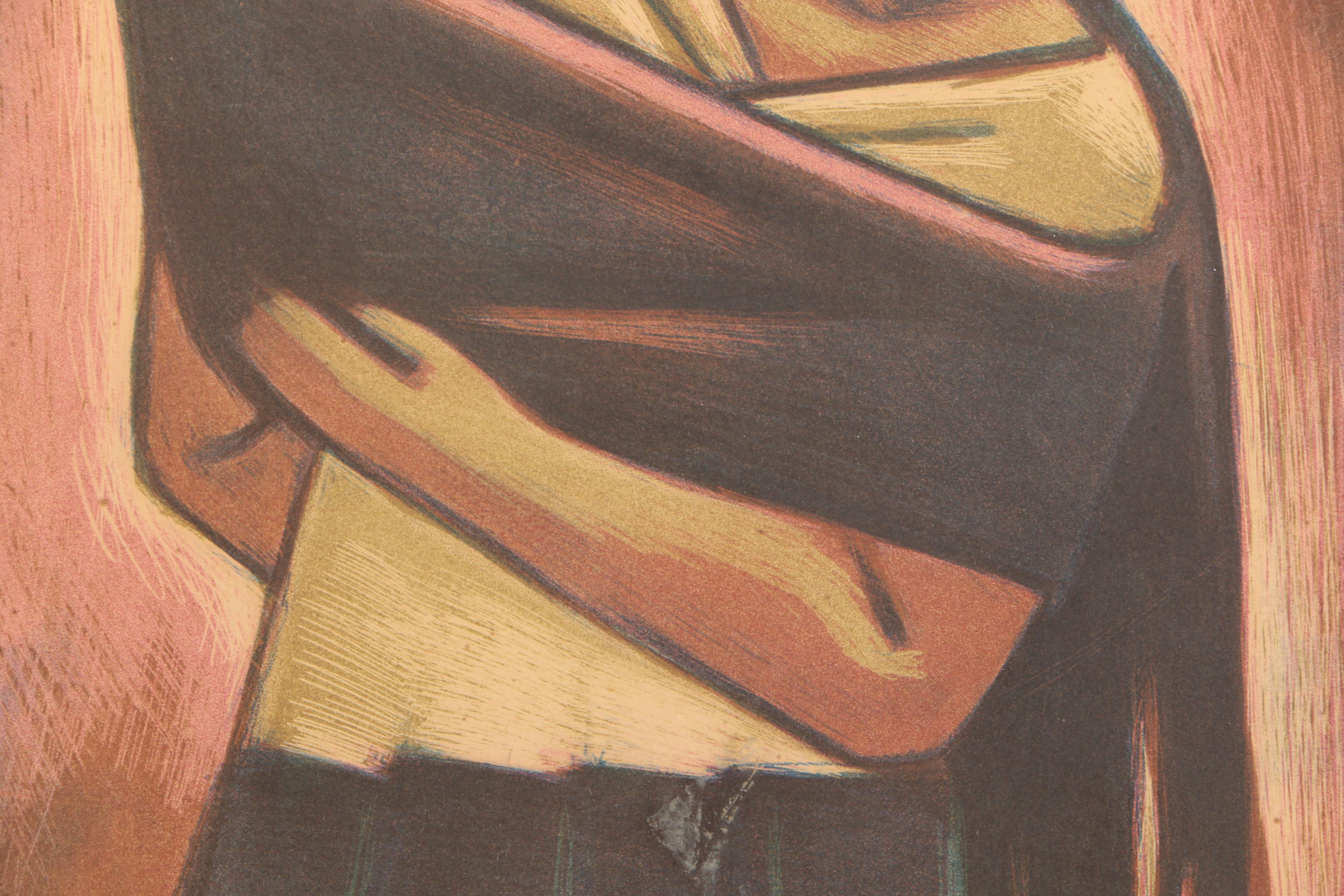 Lithograph After Jean Charlot's Painting "Mexican Mother"