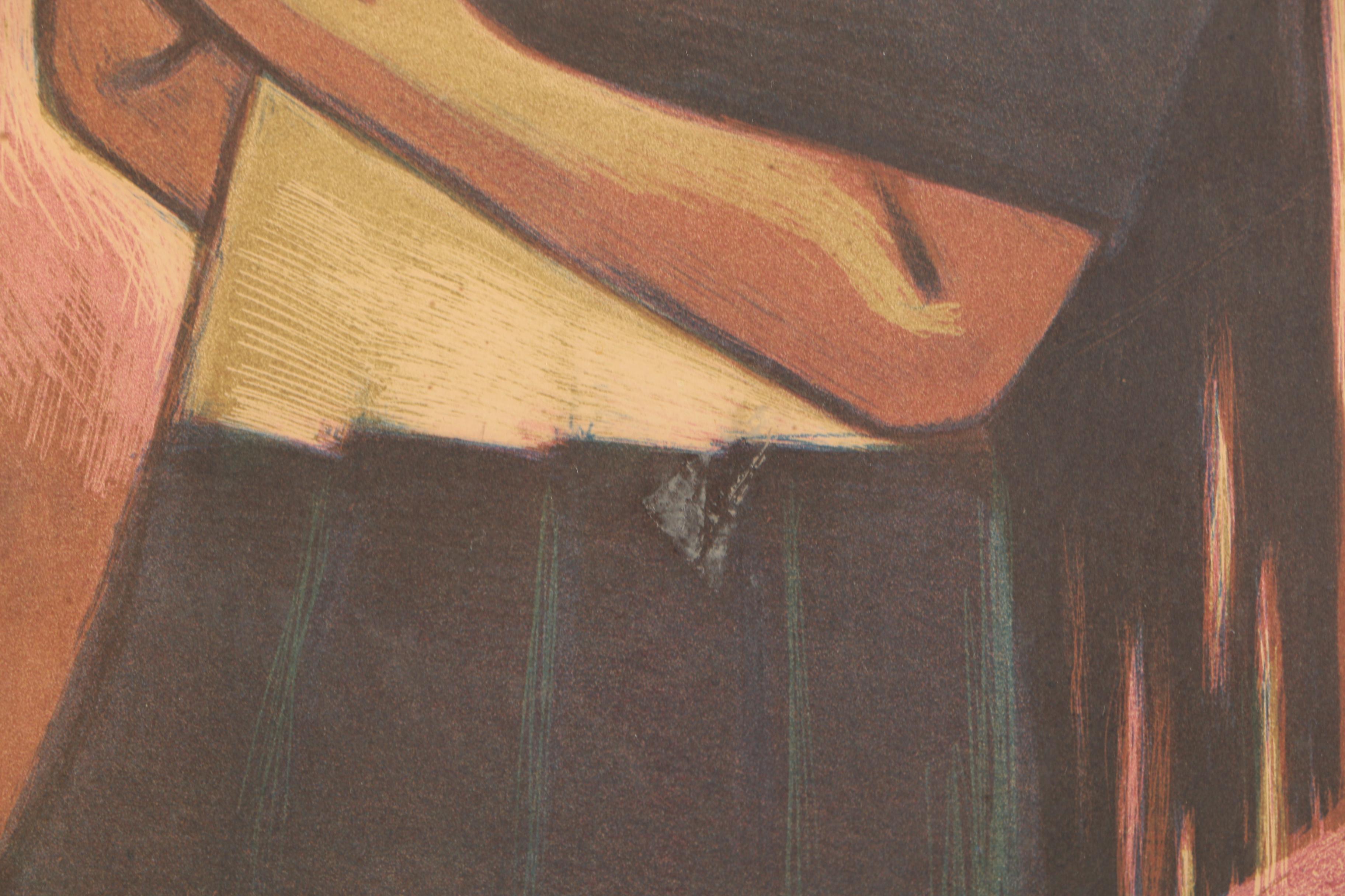 Lithograph After Jean Charlot's Painting "Mexican Mother"