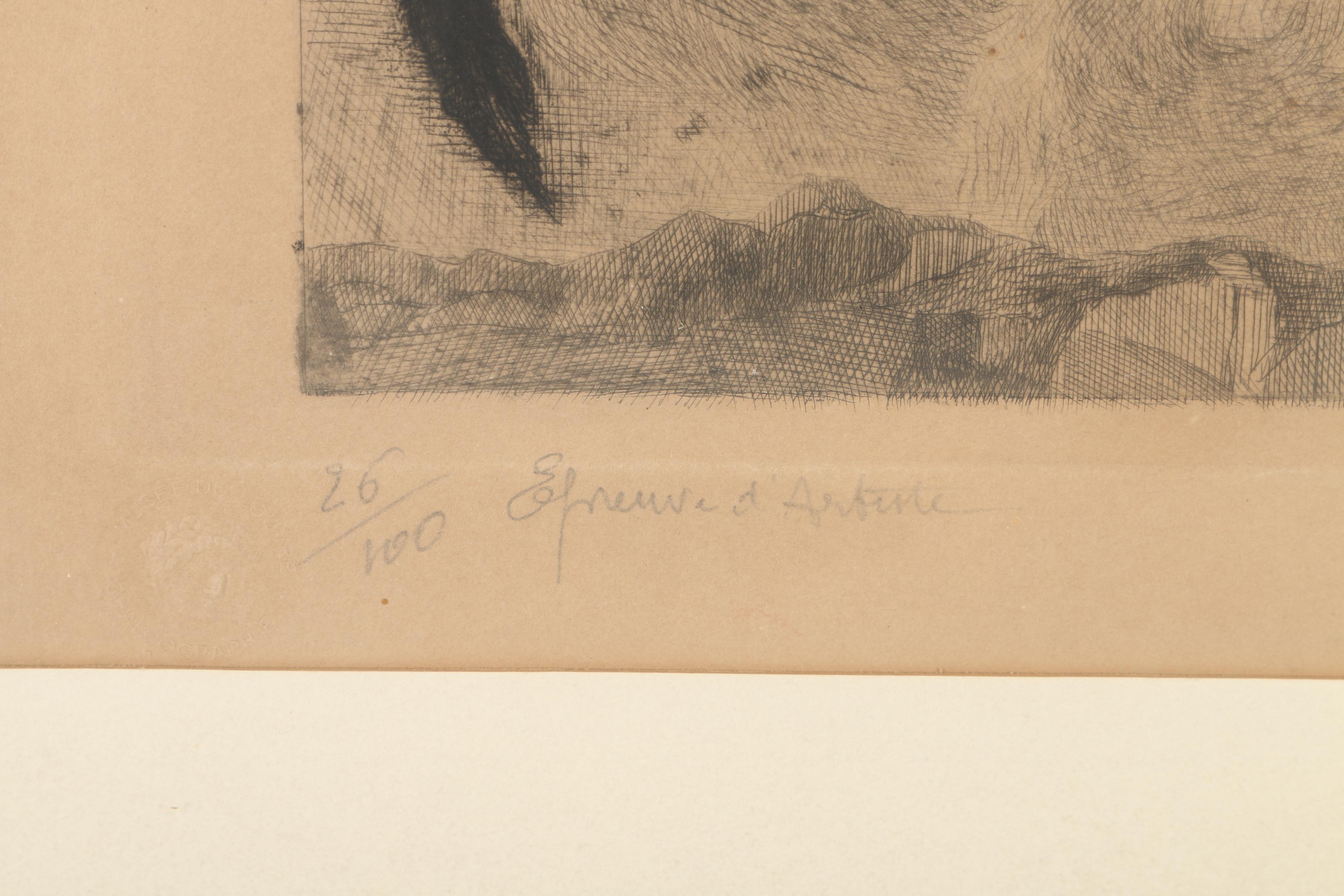 Raymond-Jacques Brechenmacher Signed Artist Proof Engraving "Promethee"