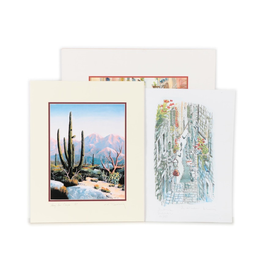 Limited Edition Offset Lithographs and a Watercolor