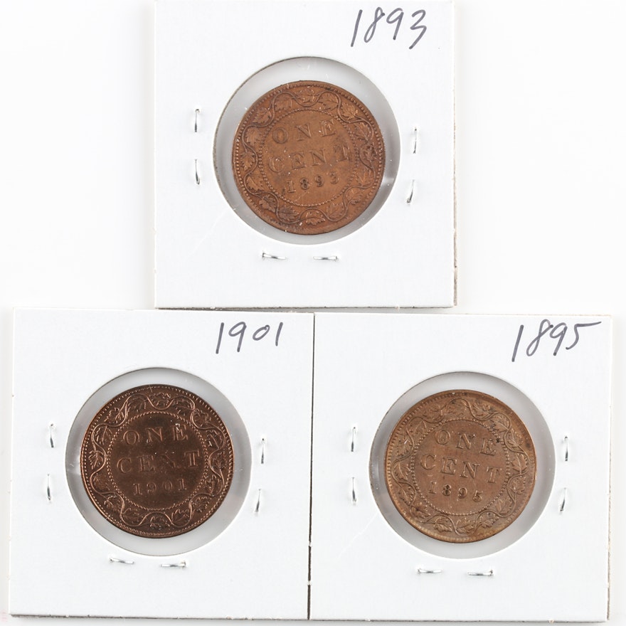 Group of Three Canadian Large Cents