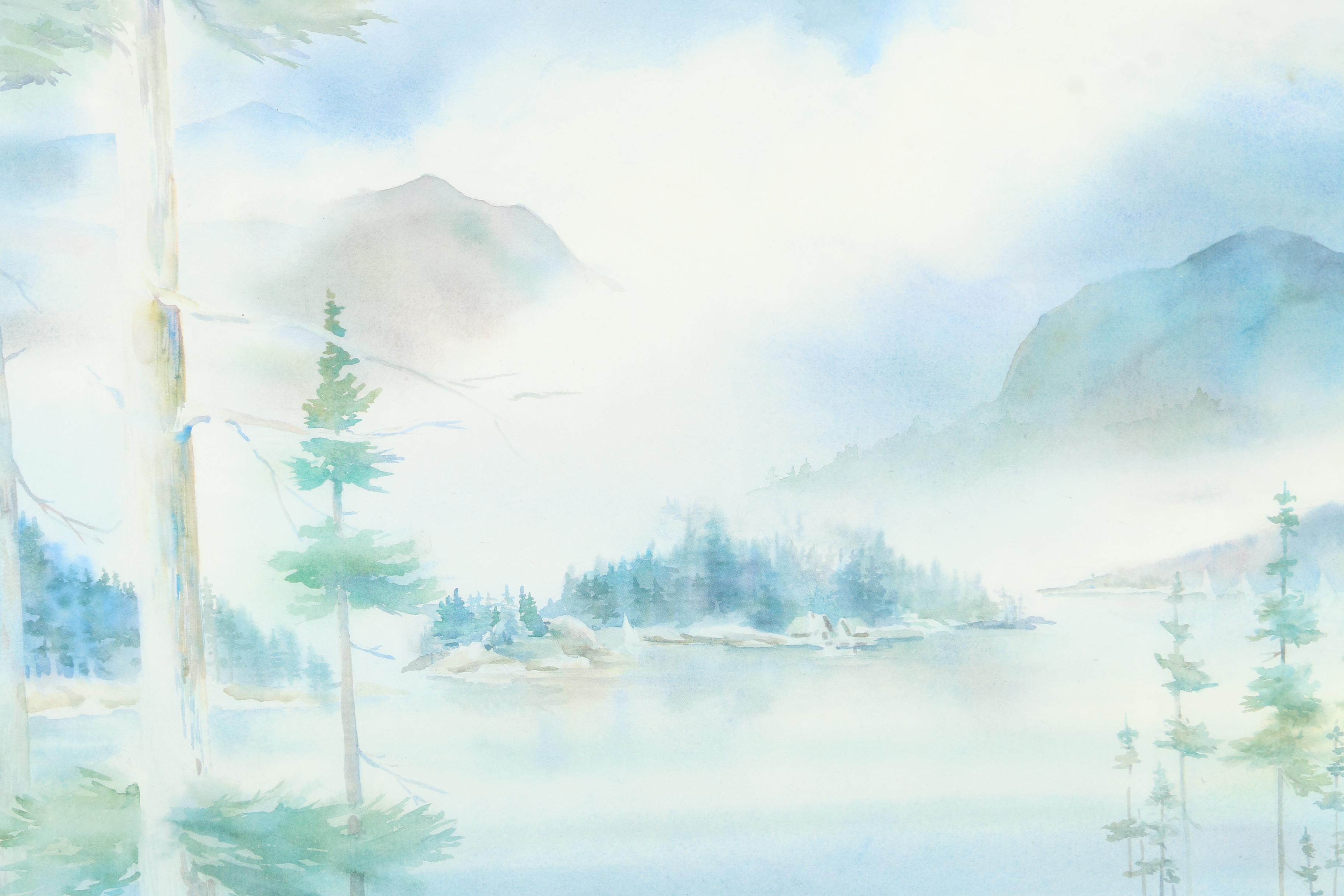 Caroline Buchanan Limited Edition Offset Lithograph After Watercolor Landscape Painting