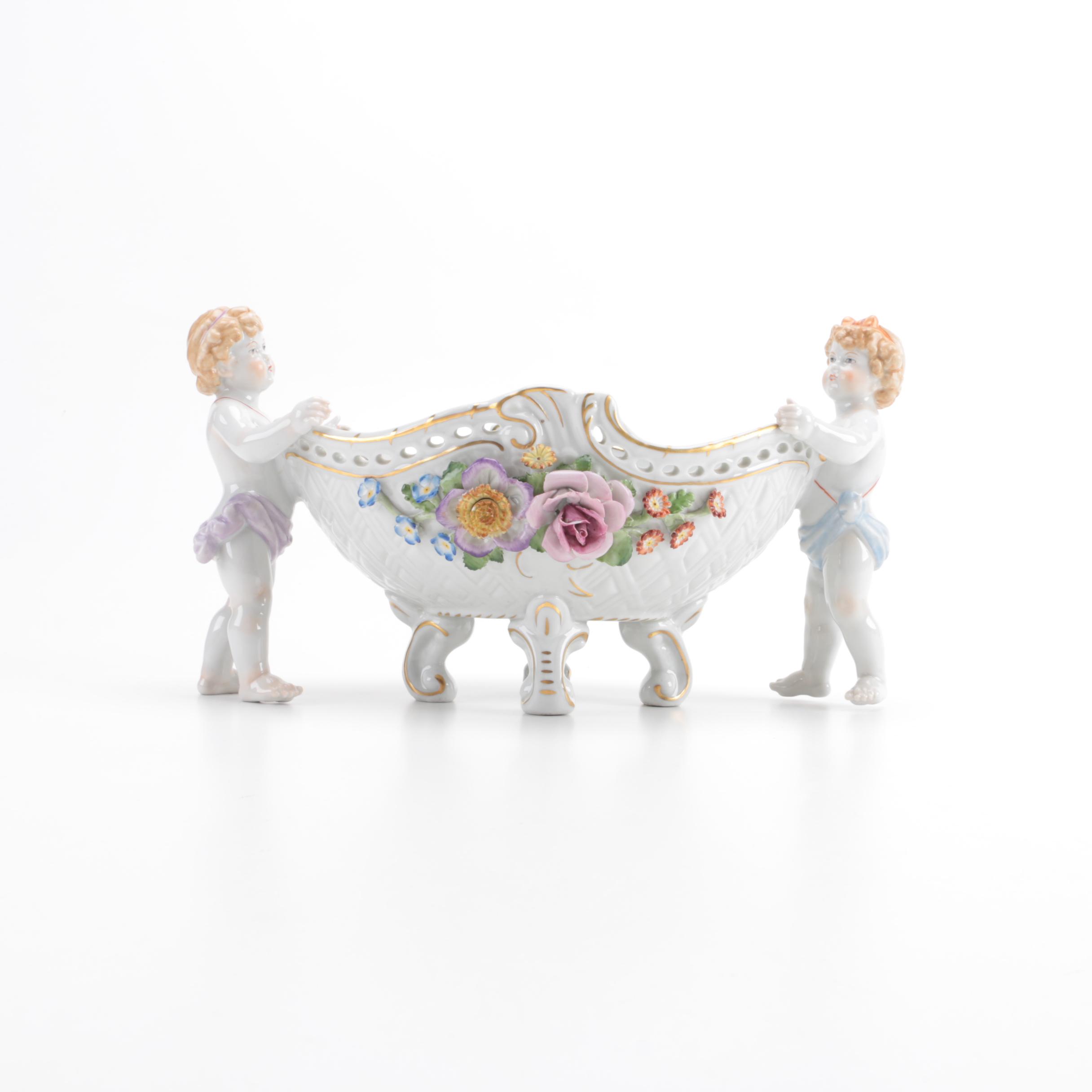 Von Schierholz Dresden Porcelain Cherub Bowl