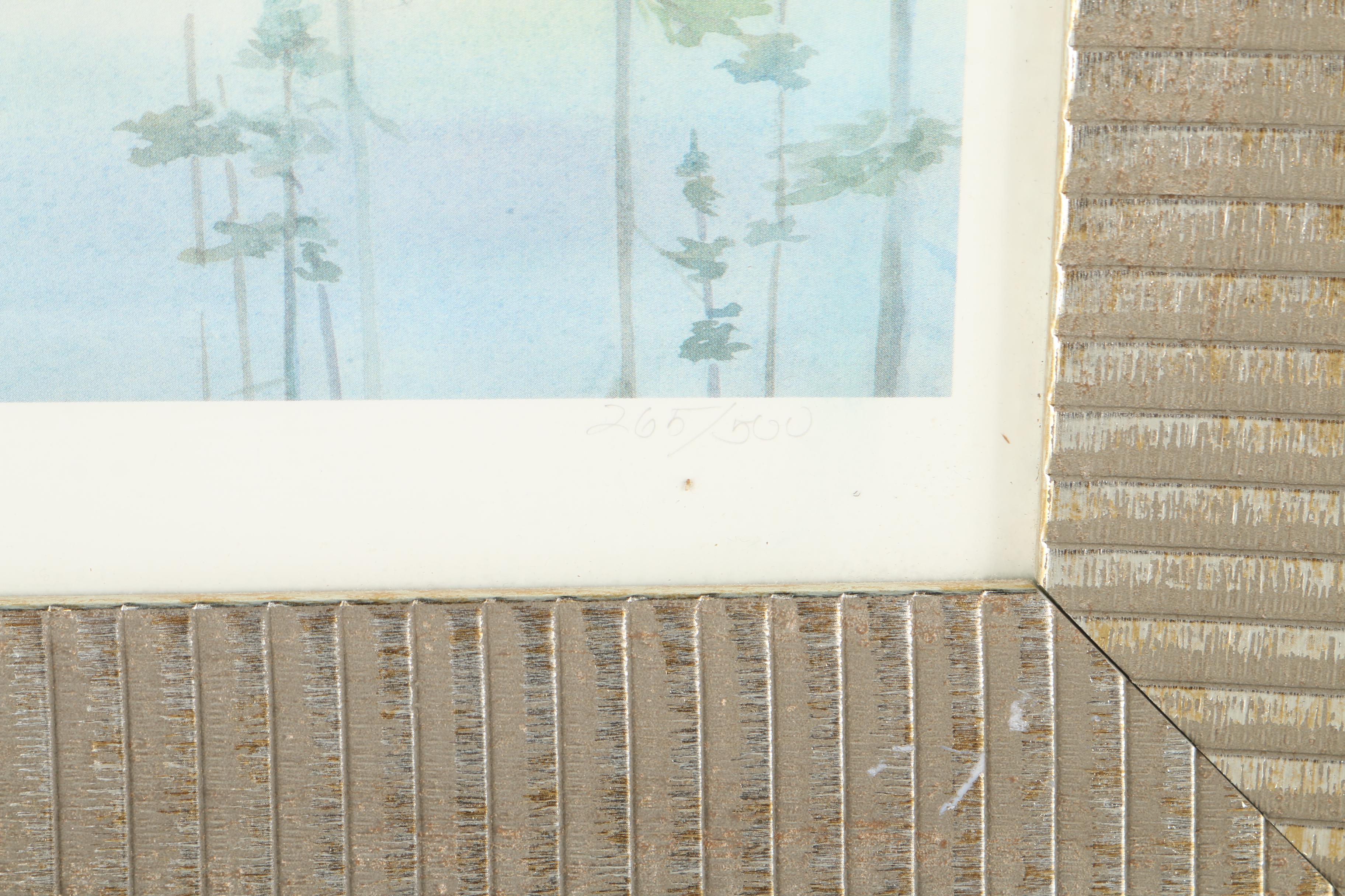 Caroline Buchanan Limited Edition Offset Lithograph After Watercolor Landscape Painting