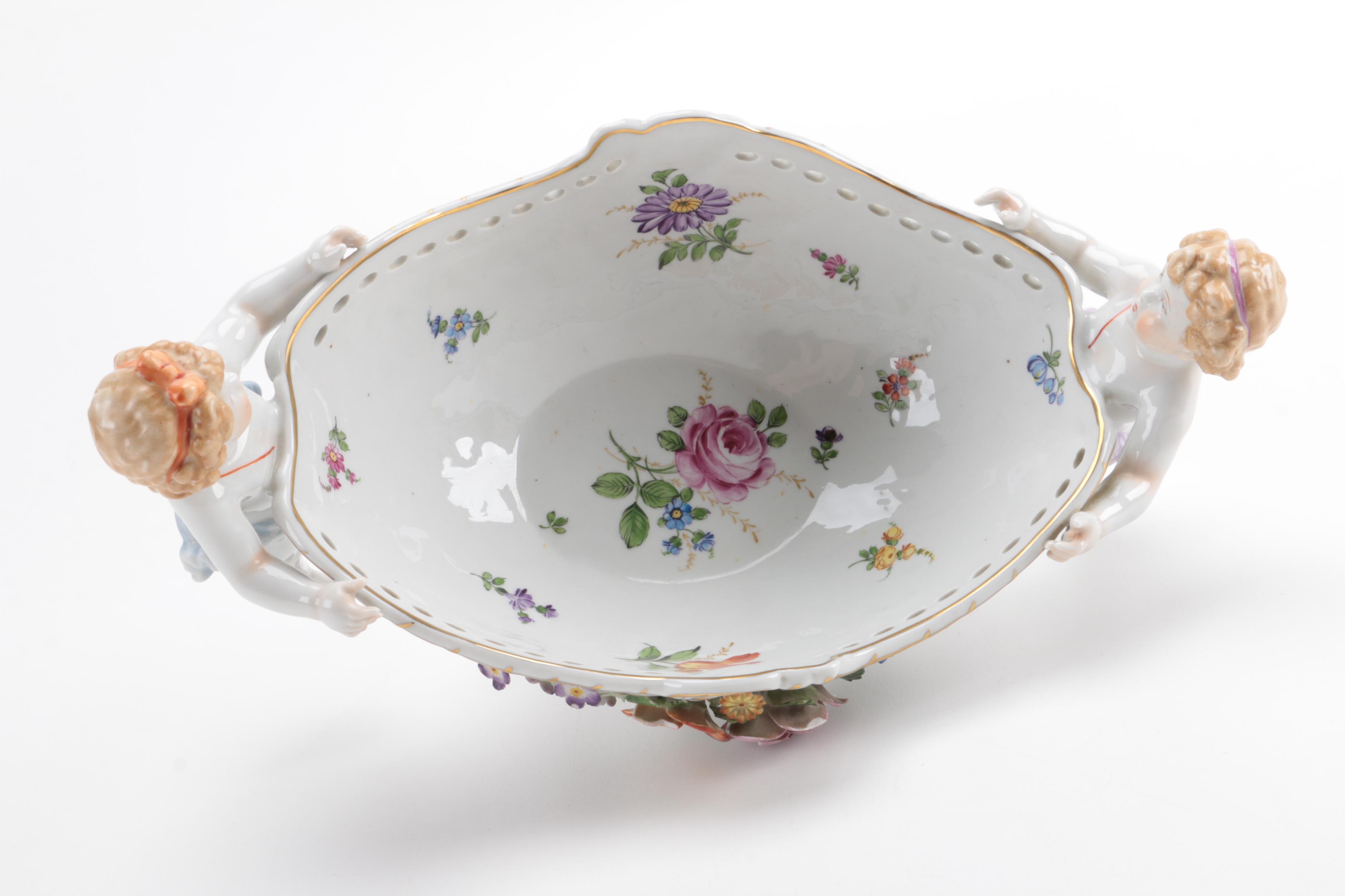 Von Schierholz Dresden Porcelain Cherub Bowl