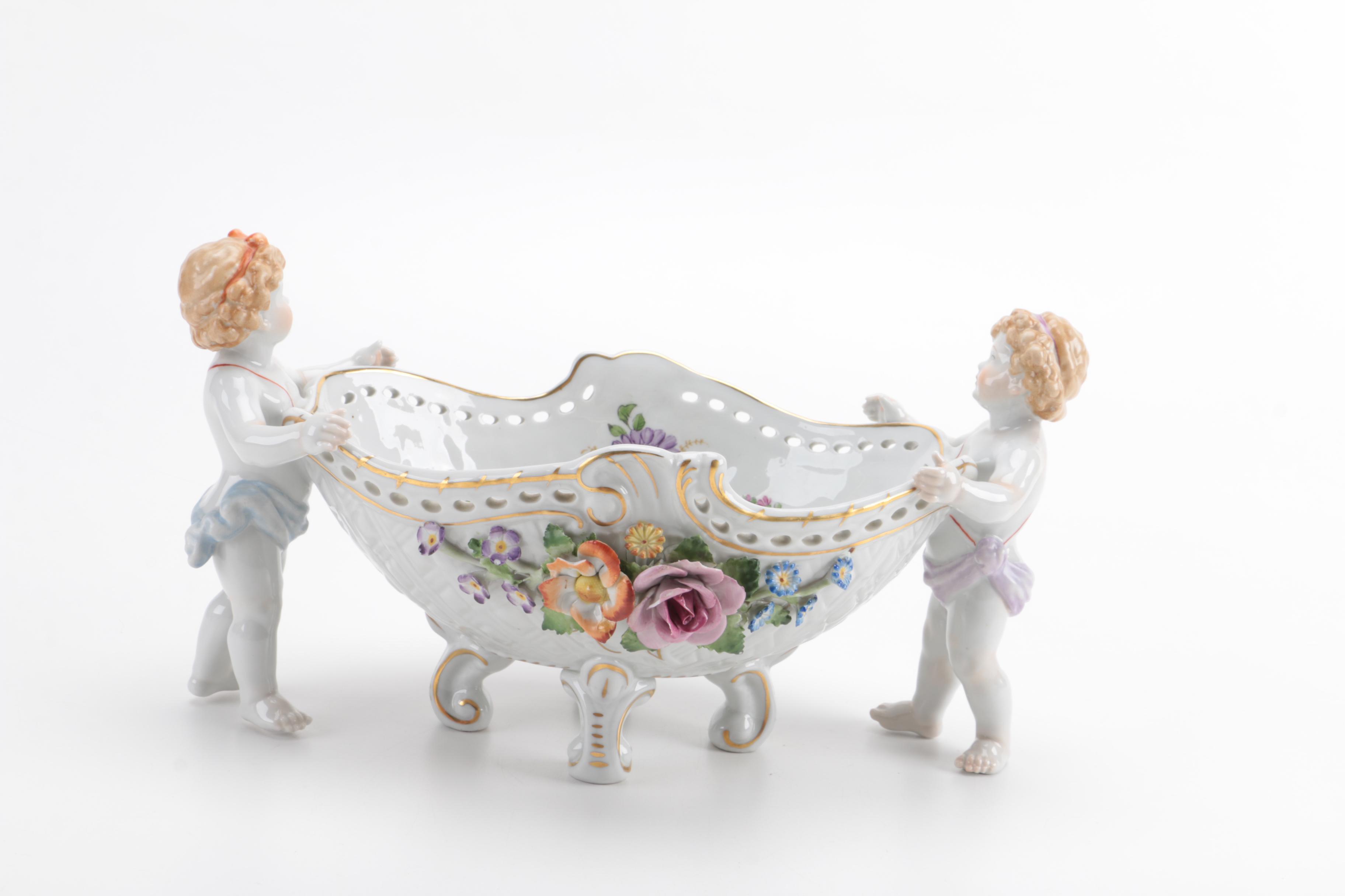 Von Schierholz Dresden Porcelain Cherub Bowl