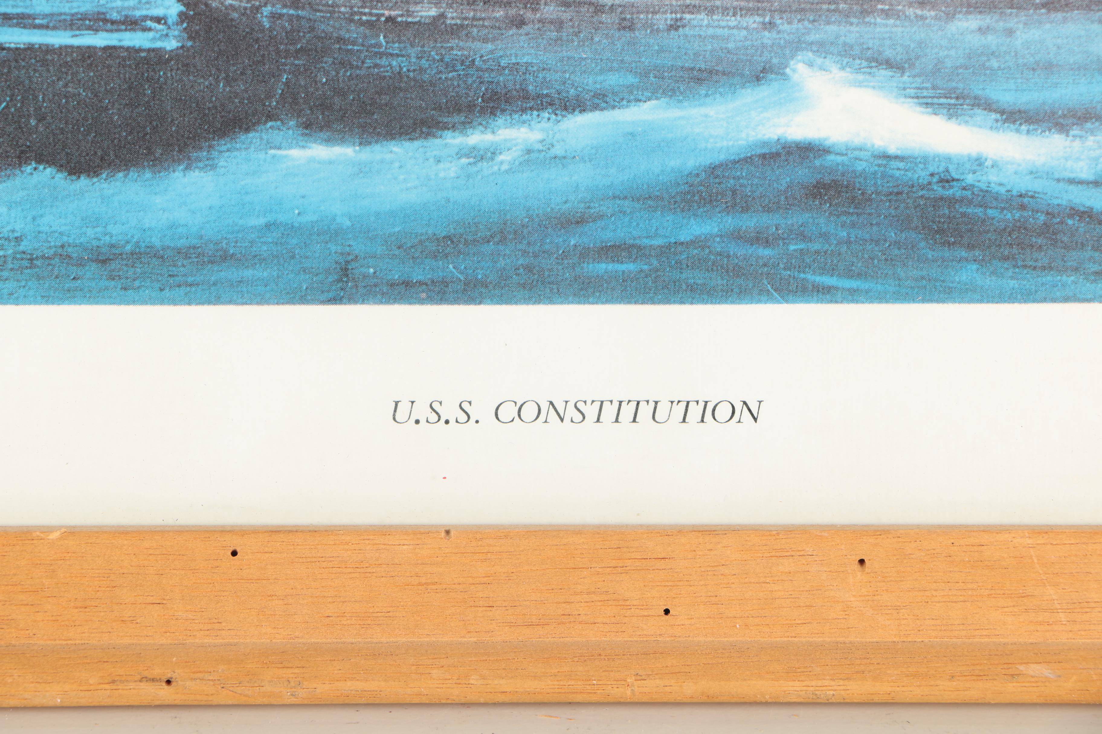 J. Corish Offset Lithograph "U.S.S. Constitution"
