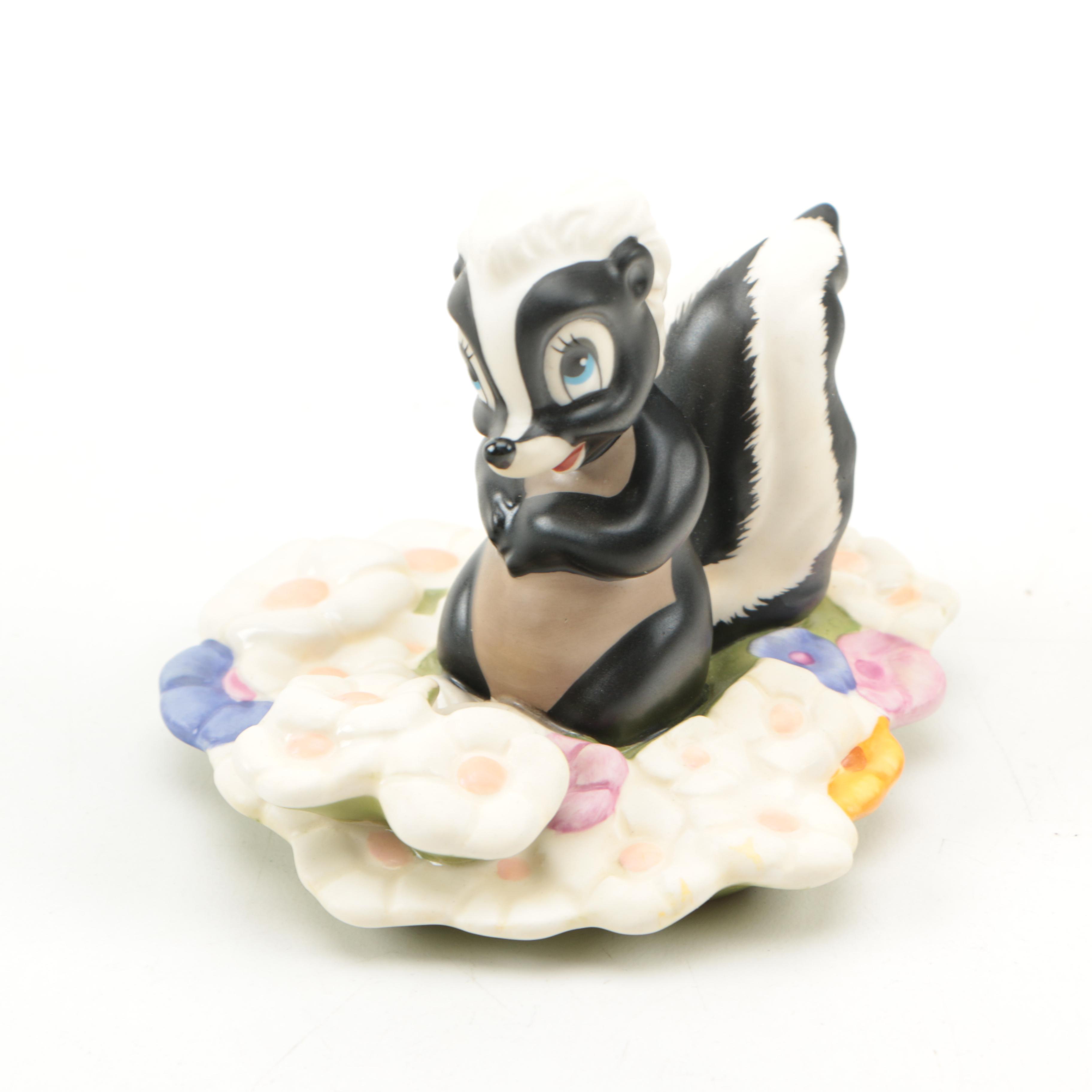 Wal Disney Classics Collection Ceramic Figurines Lucifer and Flower