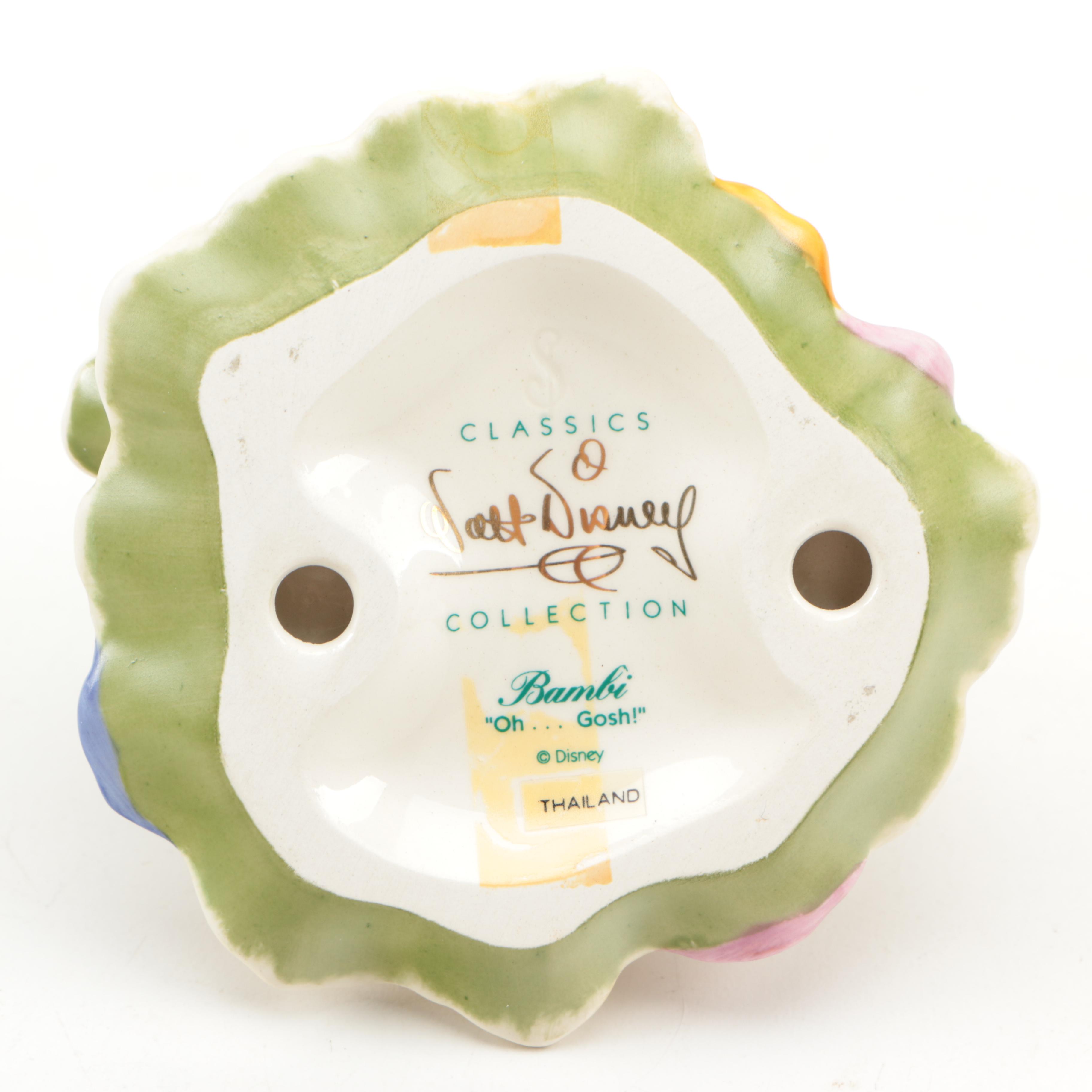 Wal Disney Classics Collection Ceramic Figurines Lucifer and Flower