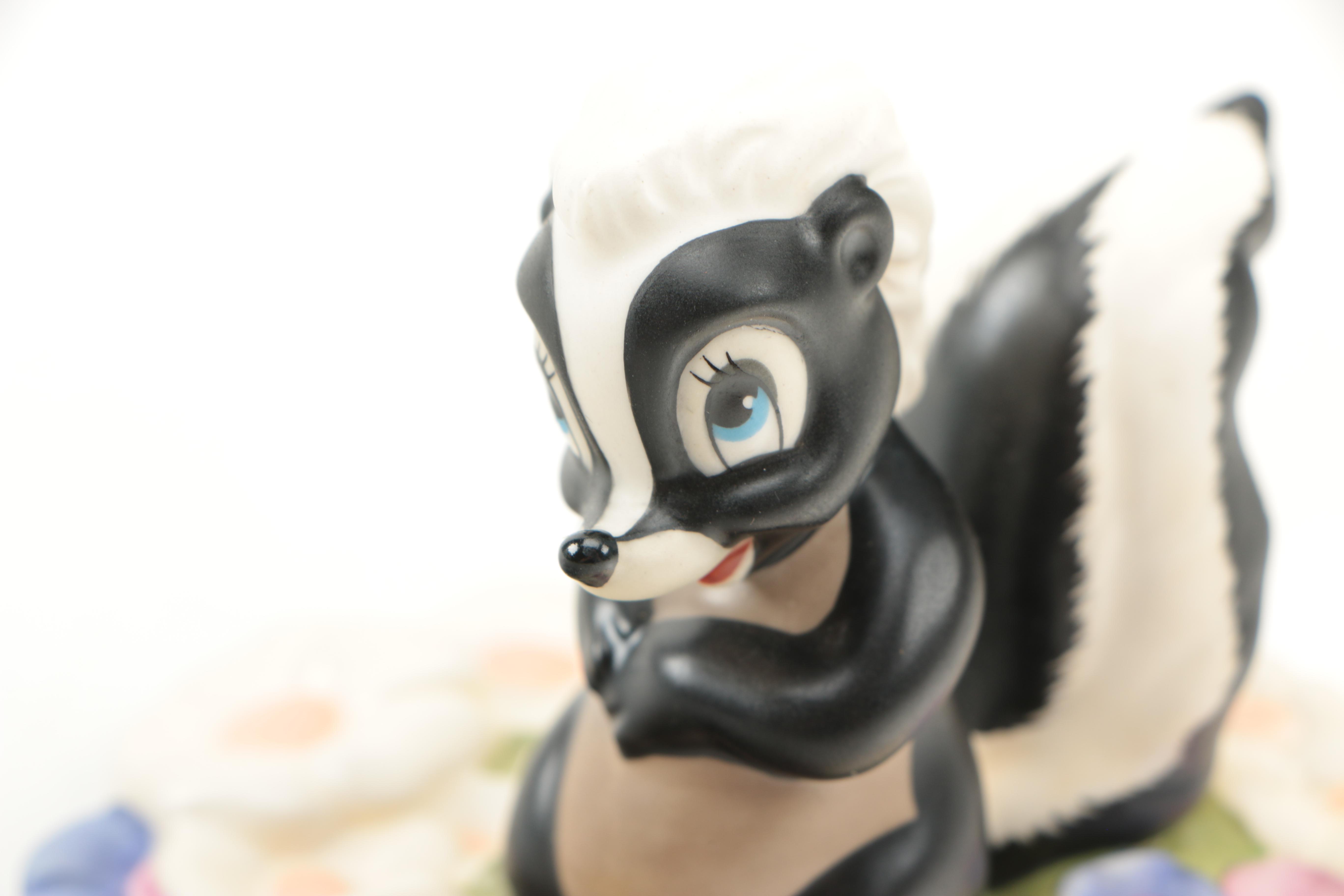 Wal Disney Classics Collection Ceramic Figurines Lucifer and Flower