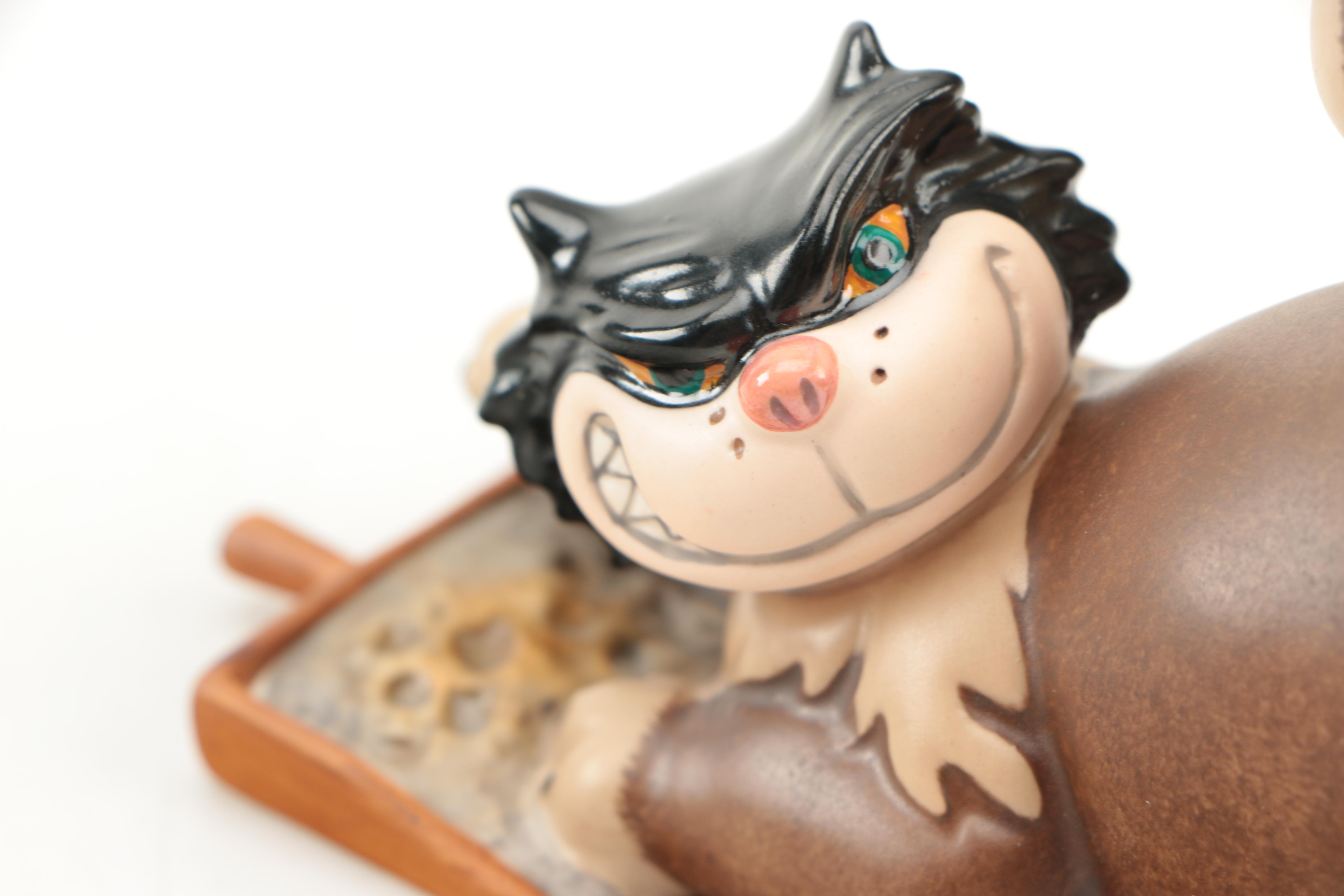 Wal Disney Classics Collection Ceramic Figurines Lucifer and Flower