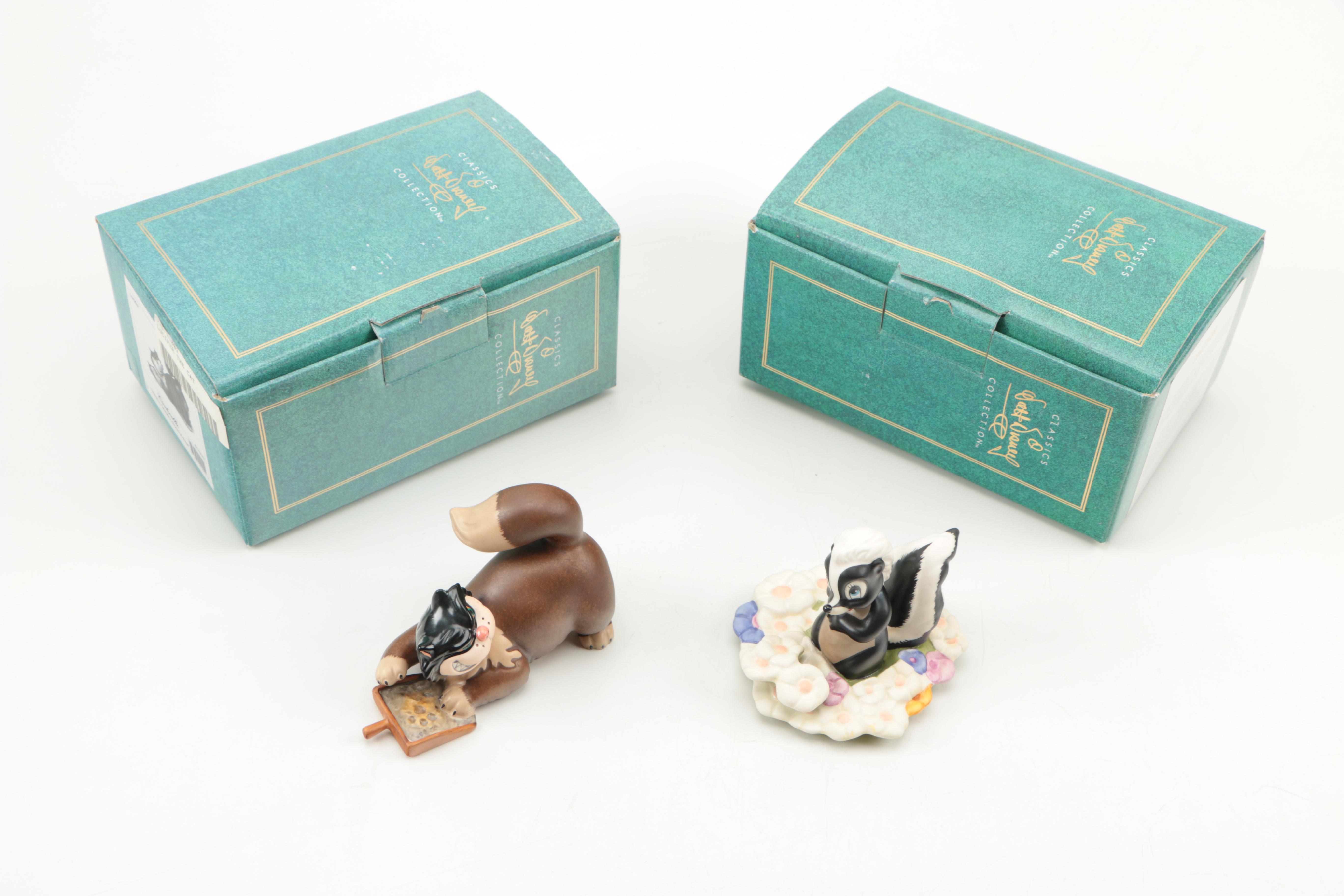 Wal Disney Classics Collection Ceramic Figurines Lucifer and Flower