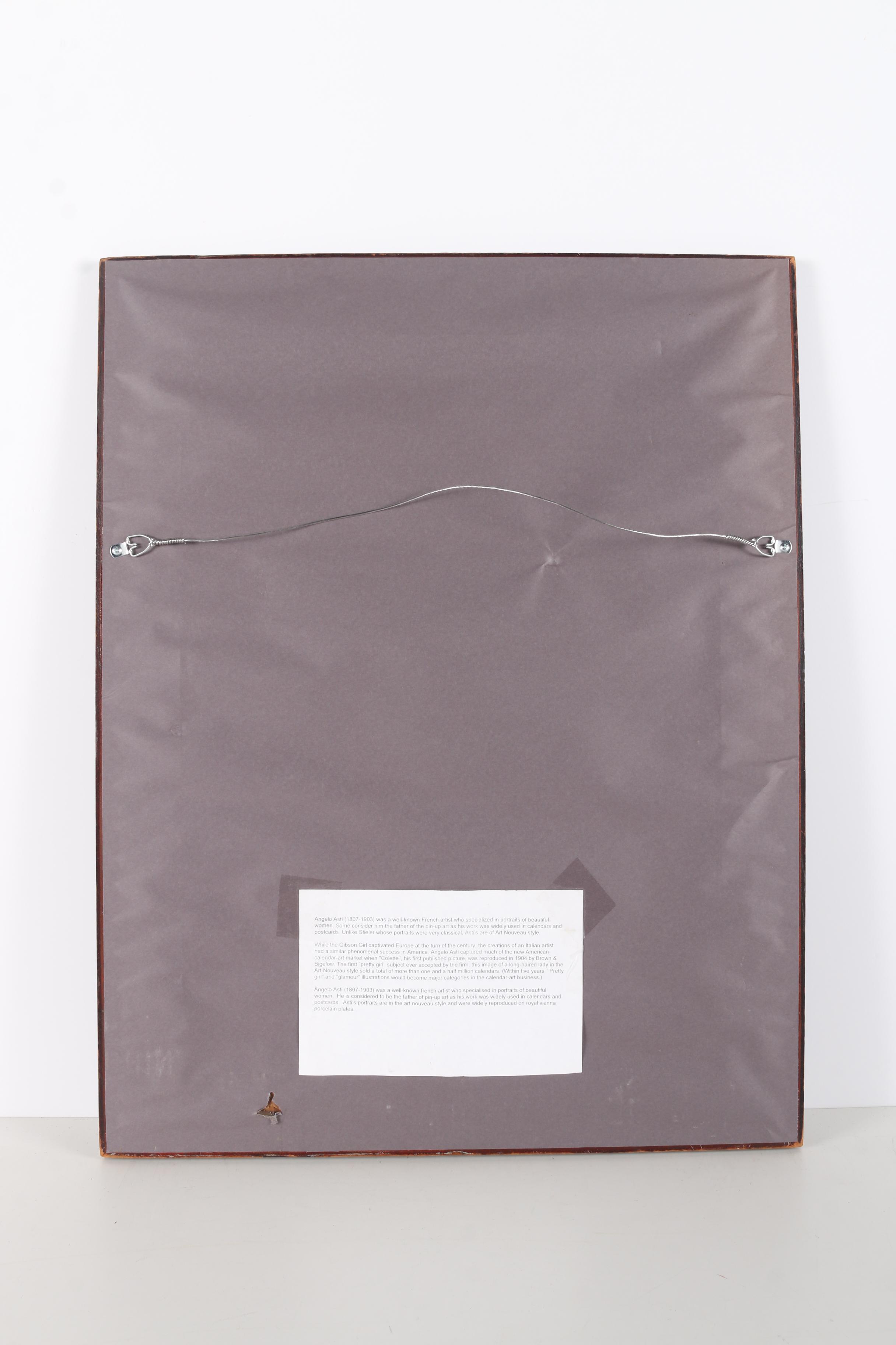 Chromolithograph after Angelo Asti Portrait of a Woman