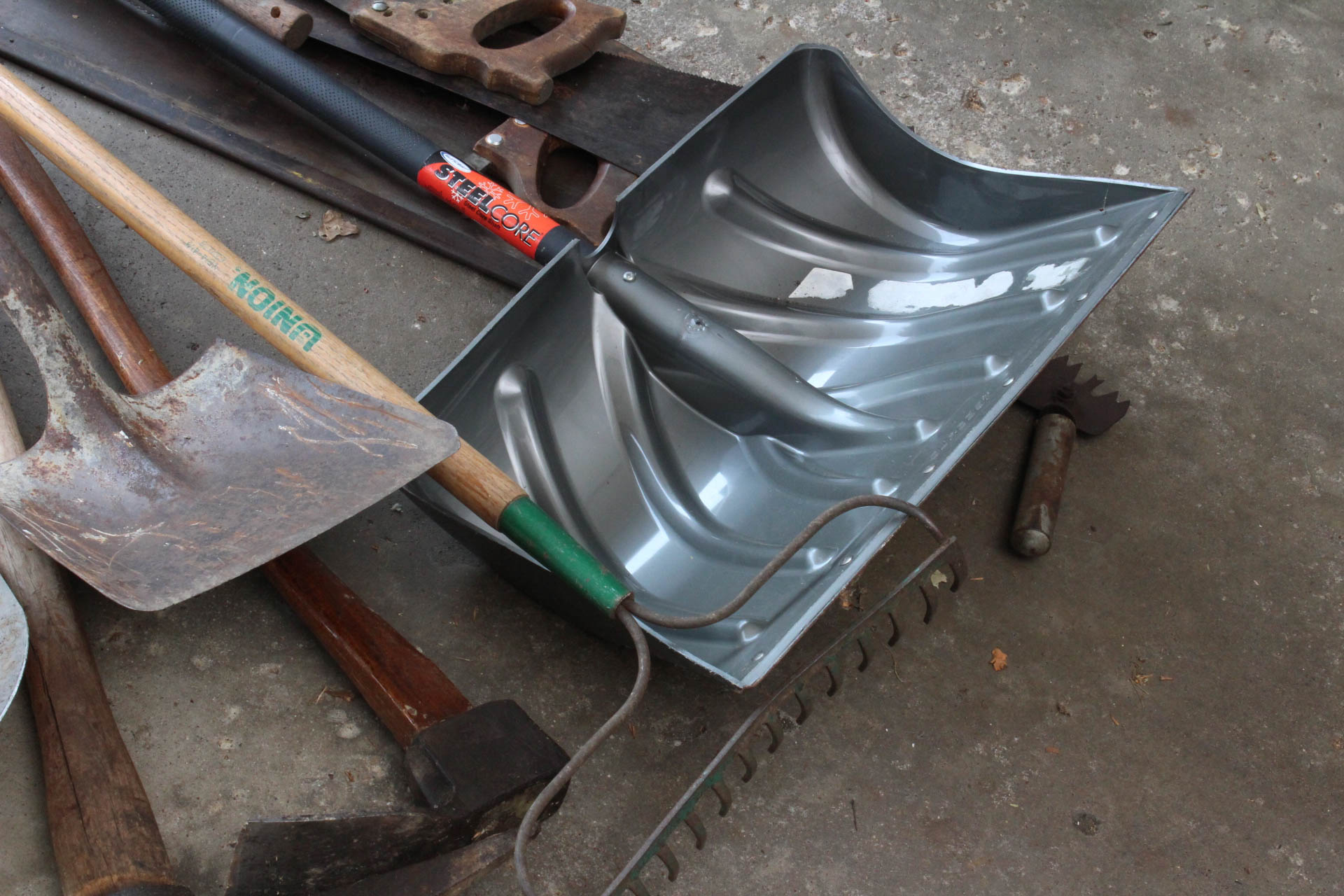 Garden Tools , Vintage 2 Hand Saw and Umbrella