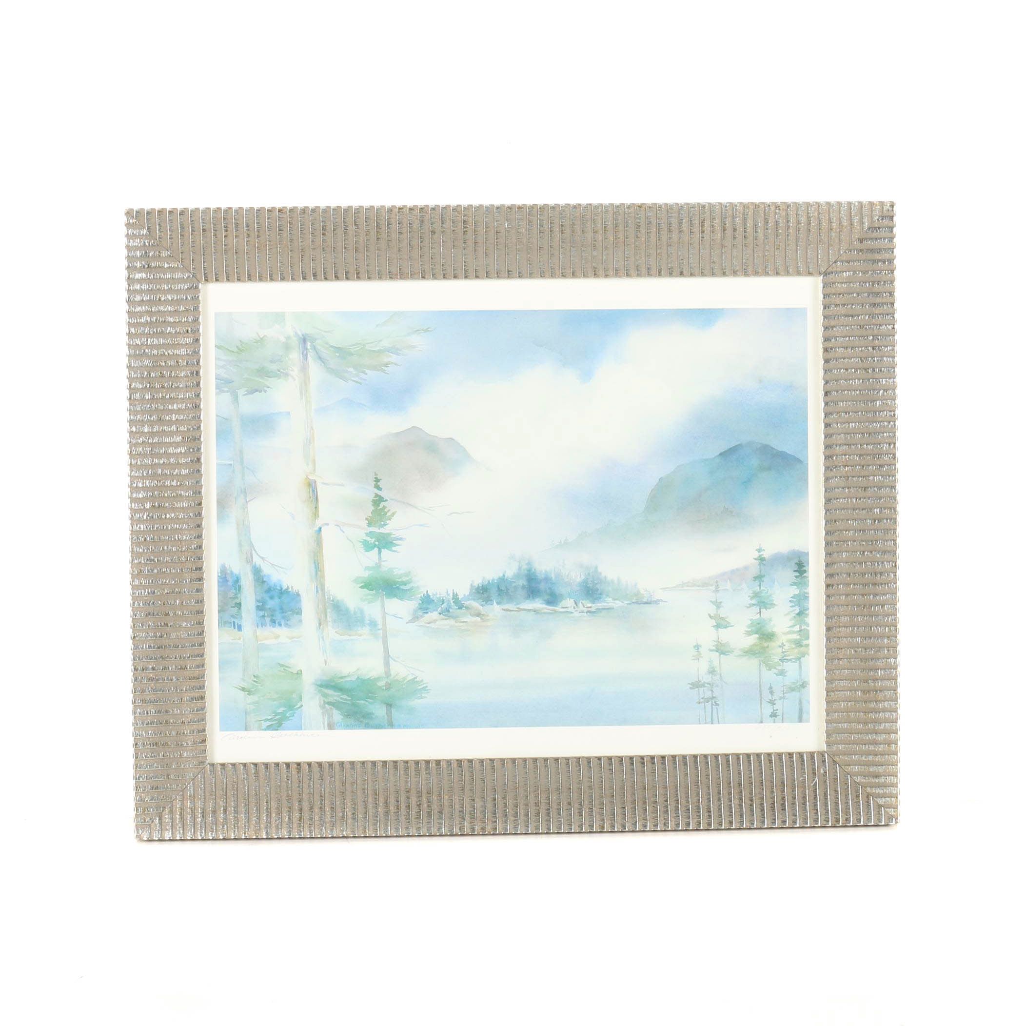 Caroline Buchanan Limited Edition Offset Lithograph After Watercolor Landscape Painting