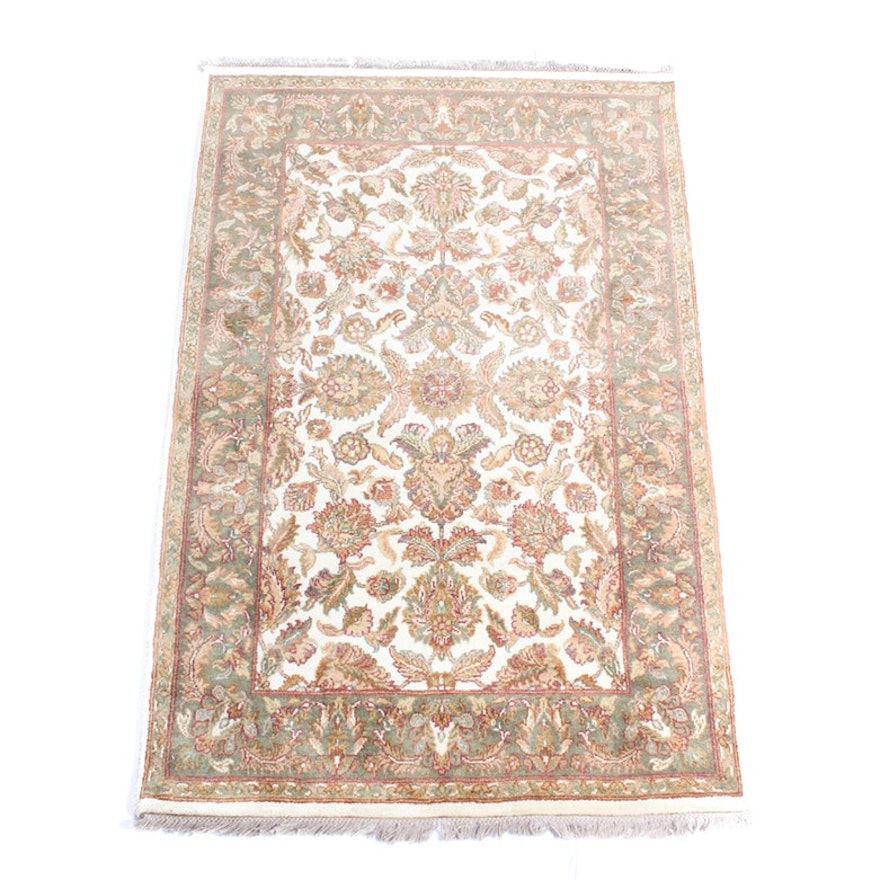 Hand-Knotted Indian Agra Area Rug