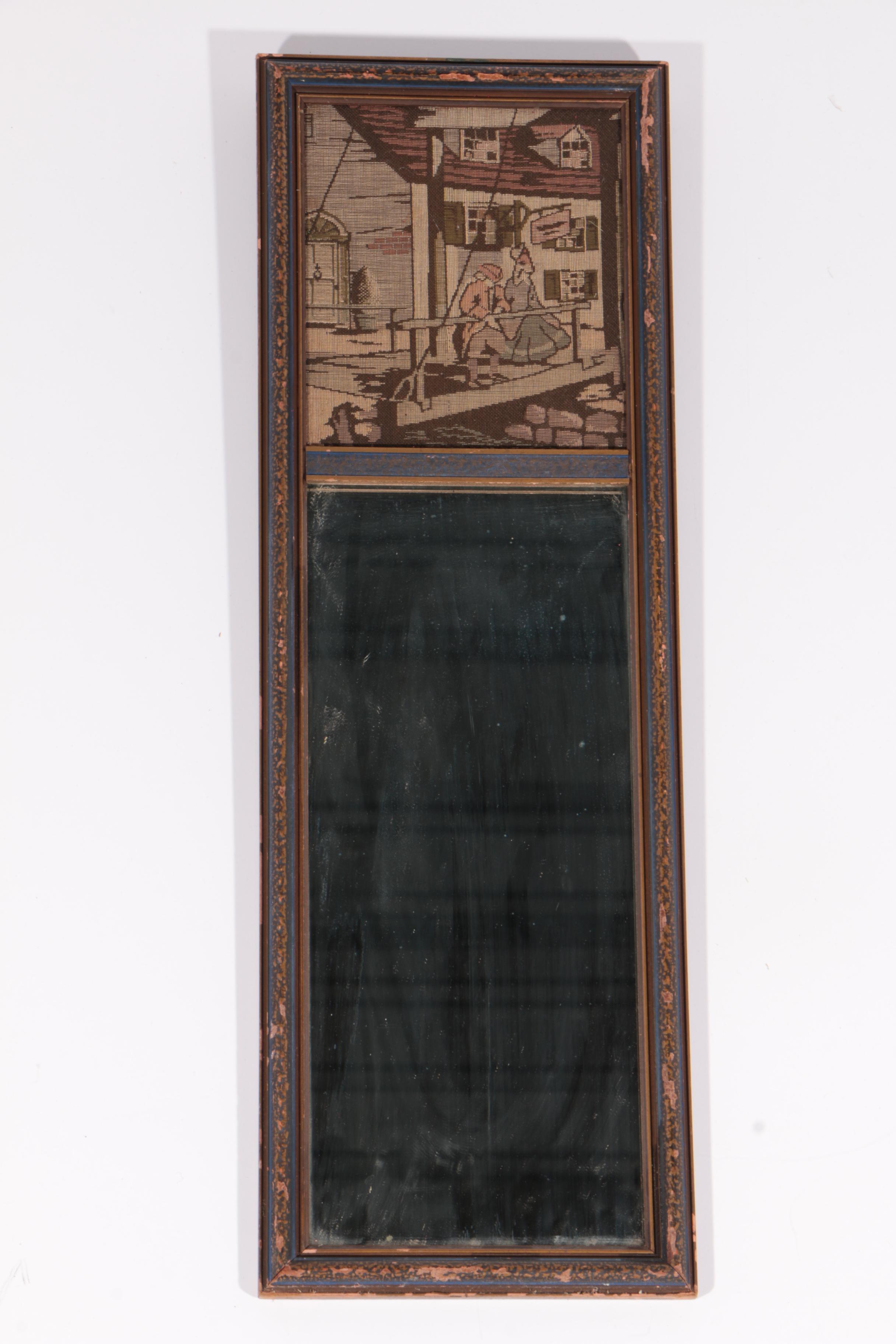 Framed Crazy Quilt Panels and Trumeau Mirror