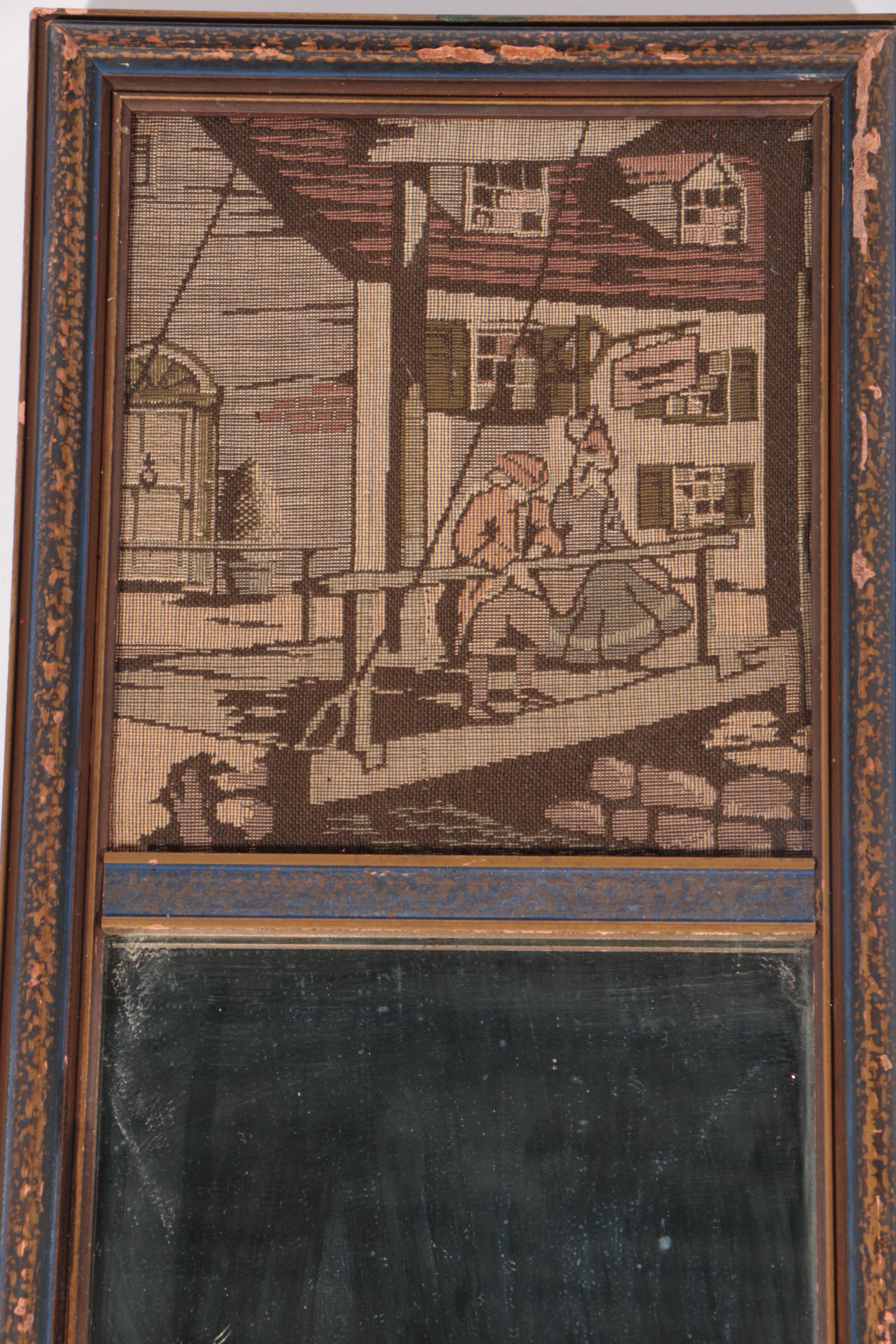 Framed Crazy Quilt Panels and Trumeau Mirror