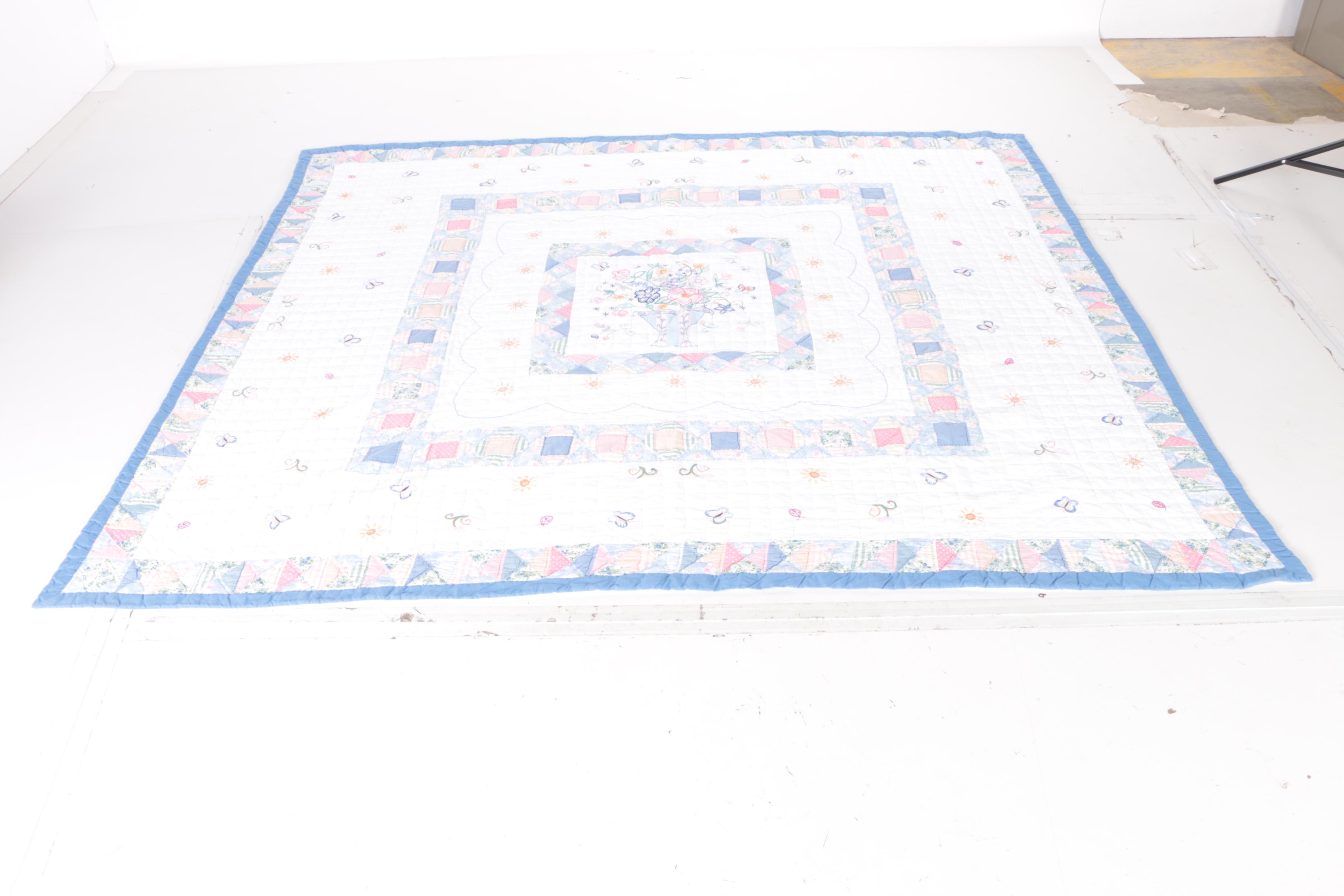 Machine Made Floral Quilts