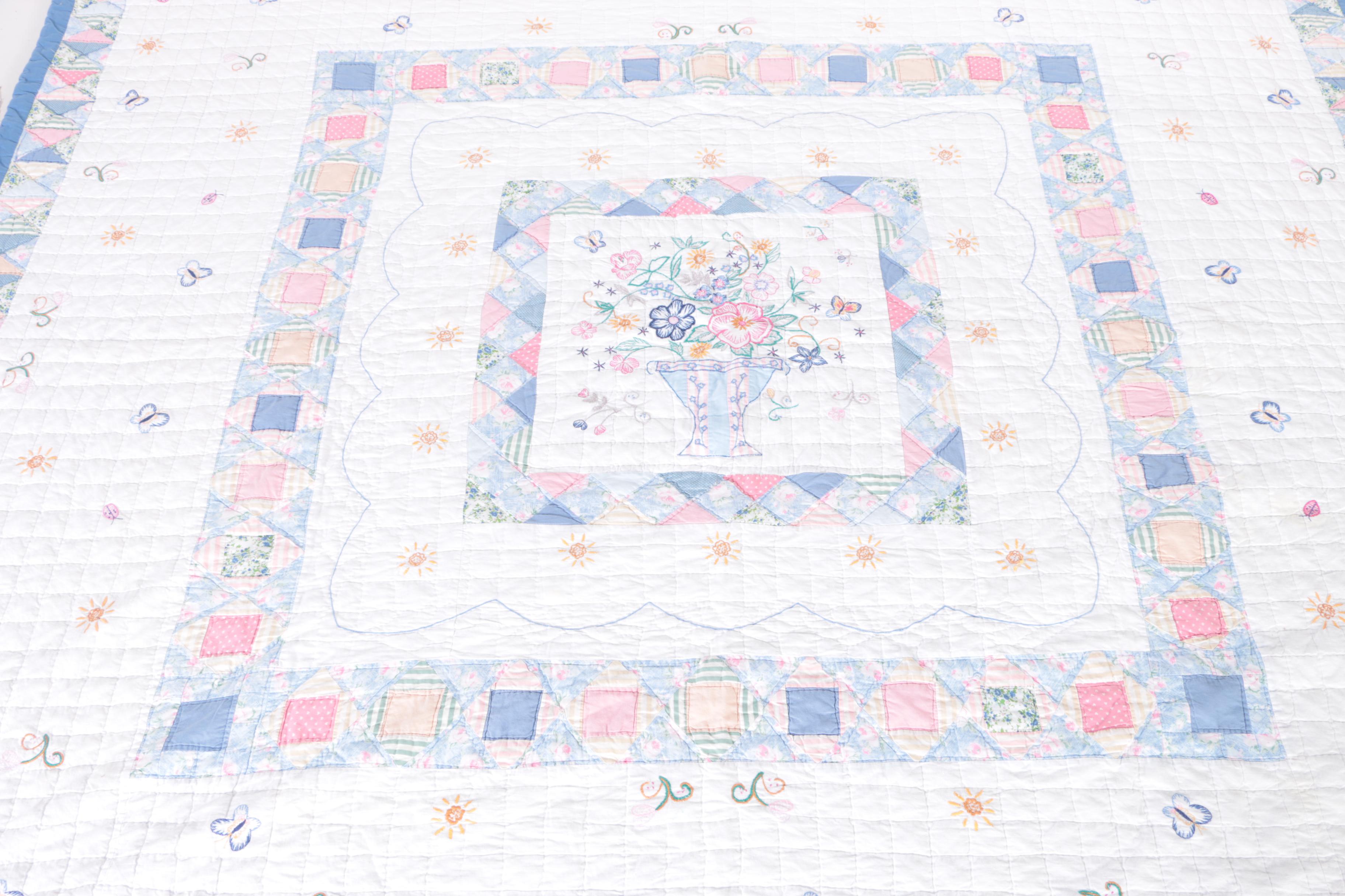 Machine Made Floral Quilts
