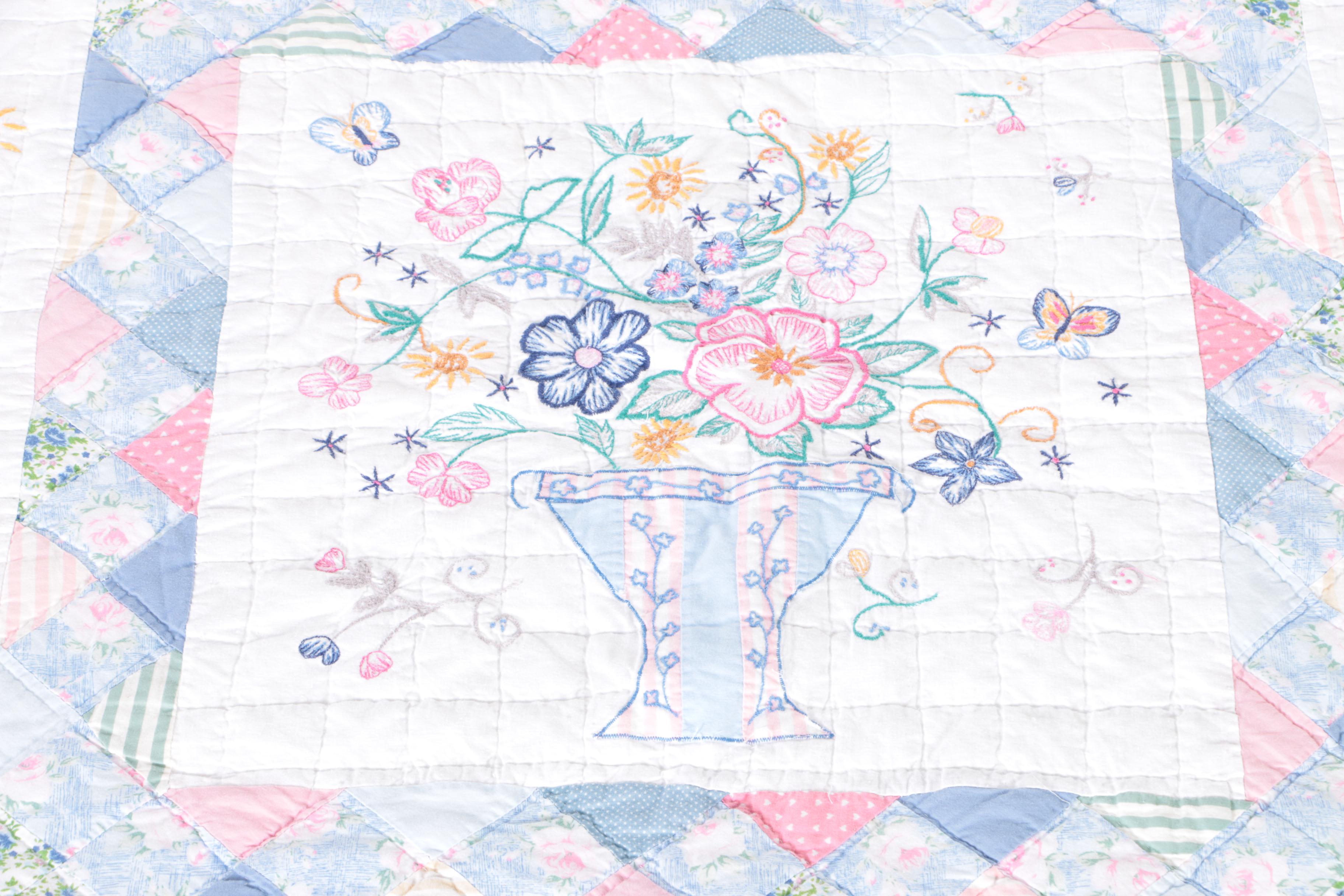 Machine Made Floral Quilts