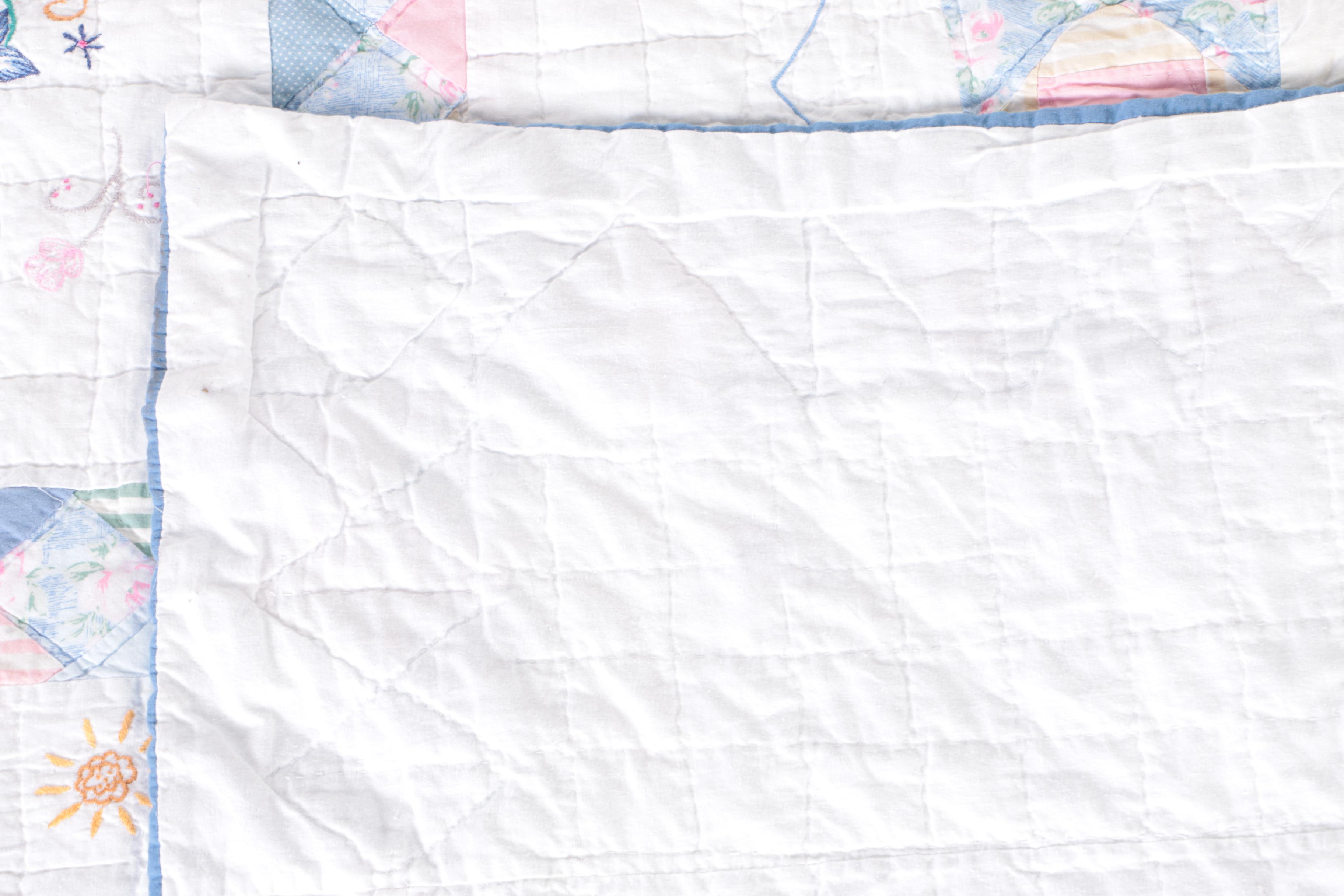 Machine Made Floral Quilts