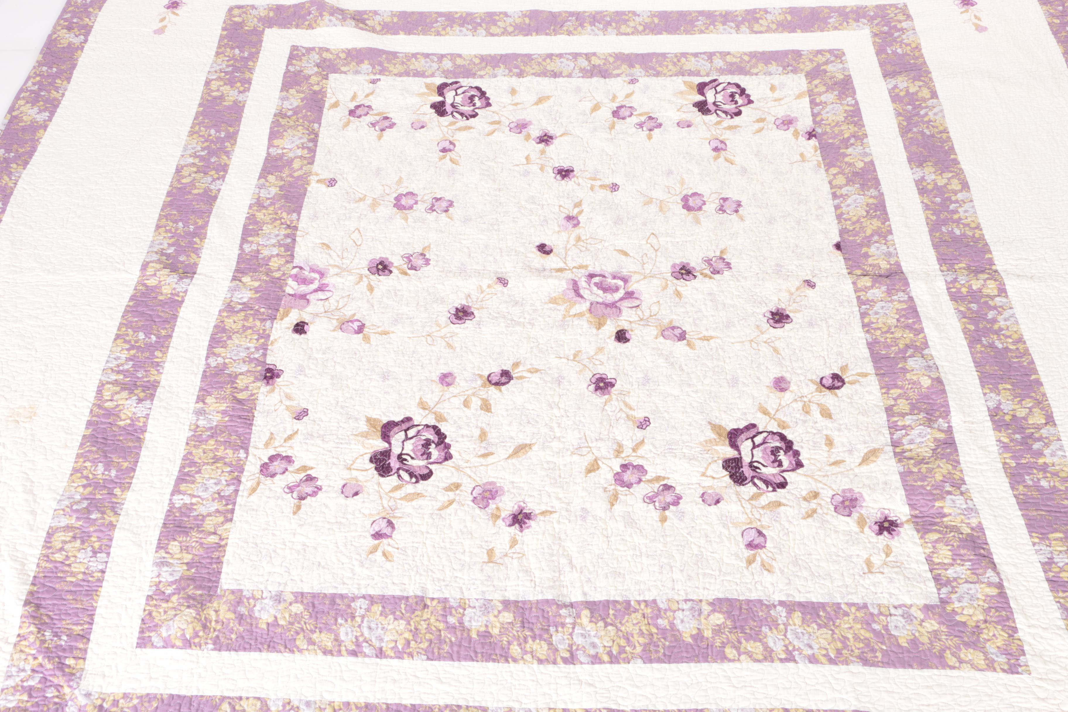 Machine Made Floral Quilts