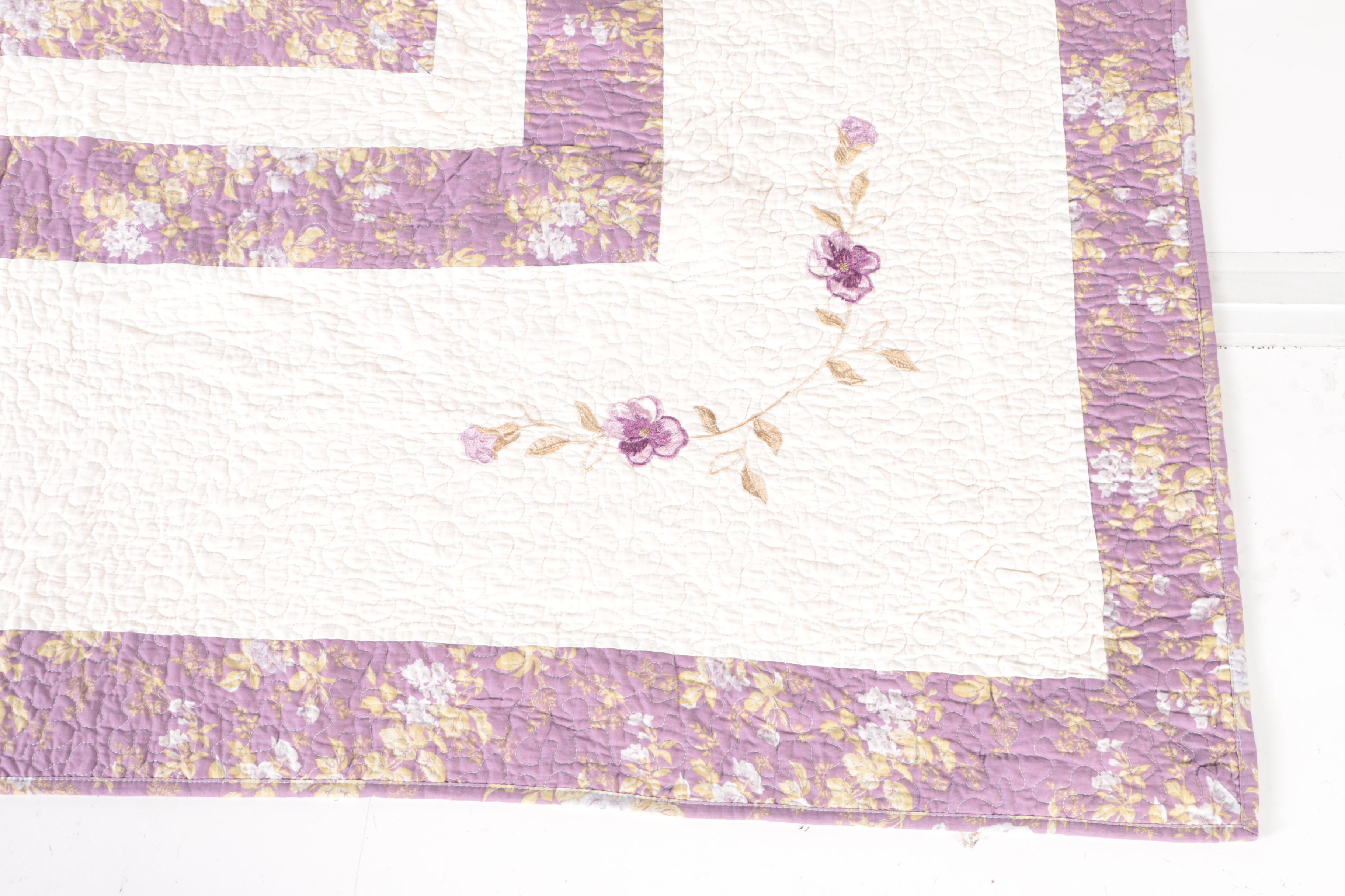 Machine Made Floral Quilts