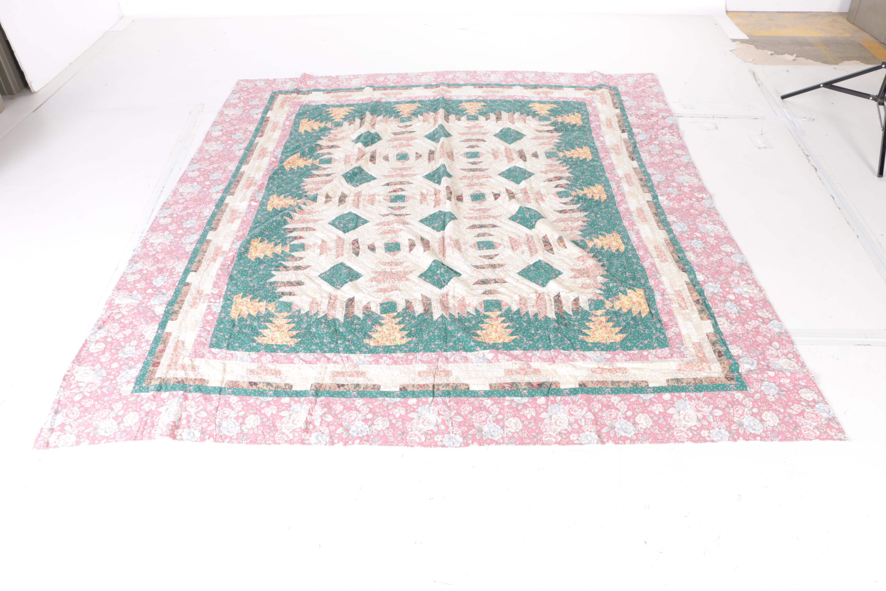 Machine Made Floral Quilts