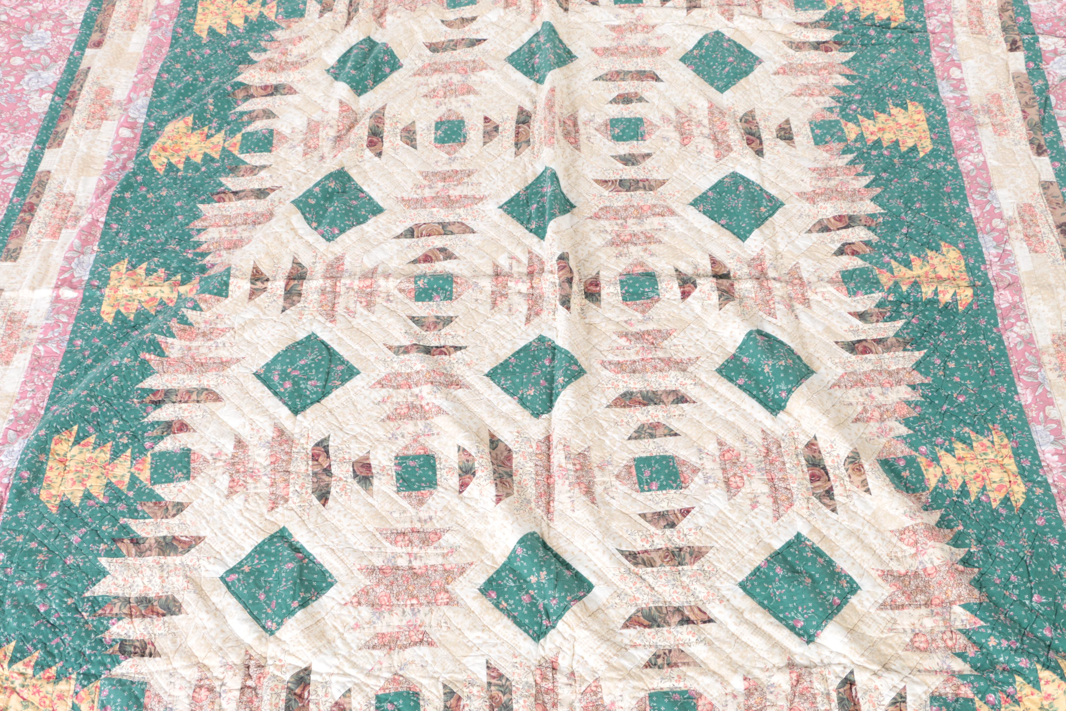 Machine Made Floral Quilts